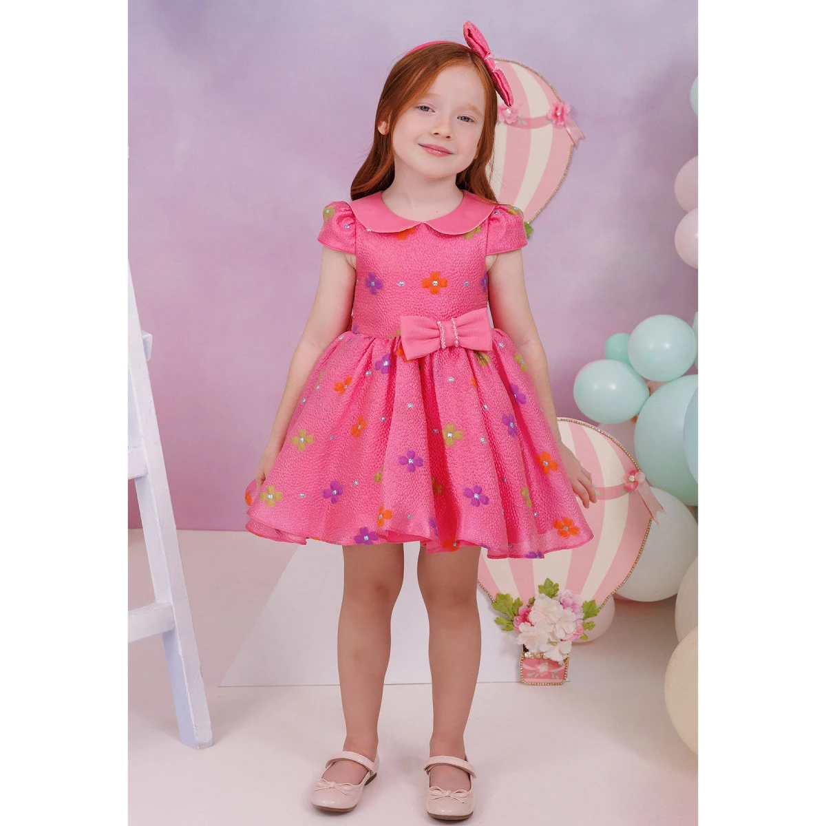 Floral Joy Elbise & Saç Aksesuarlı 2’li Takım