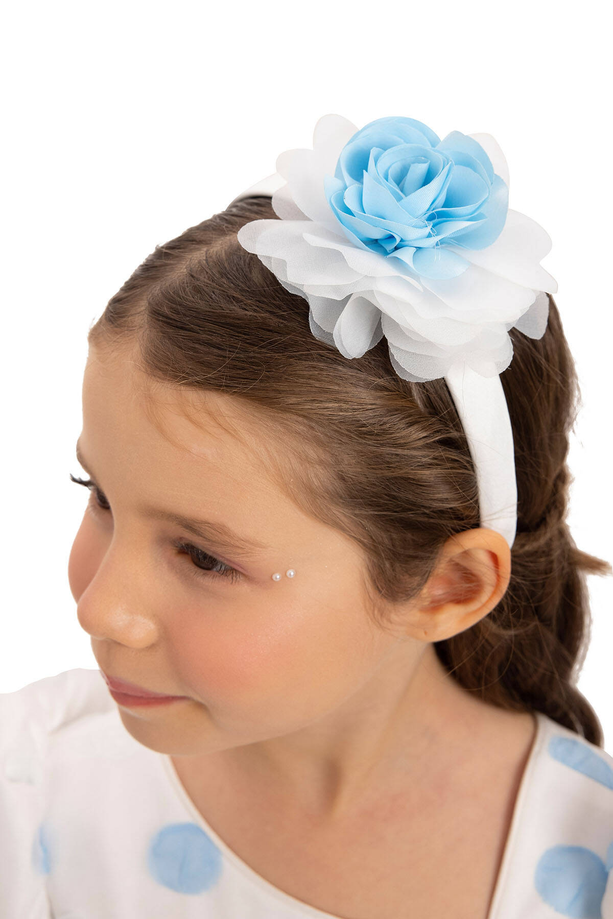 Polka Dot Elbise & Saç Aksesuarlı 2’li Takım