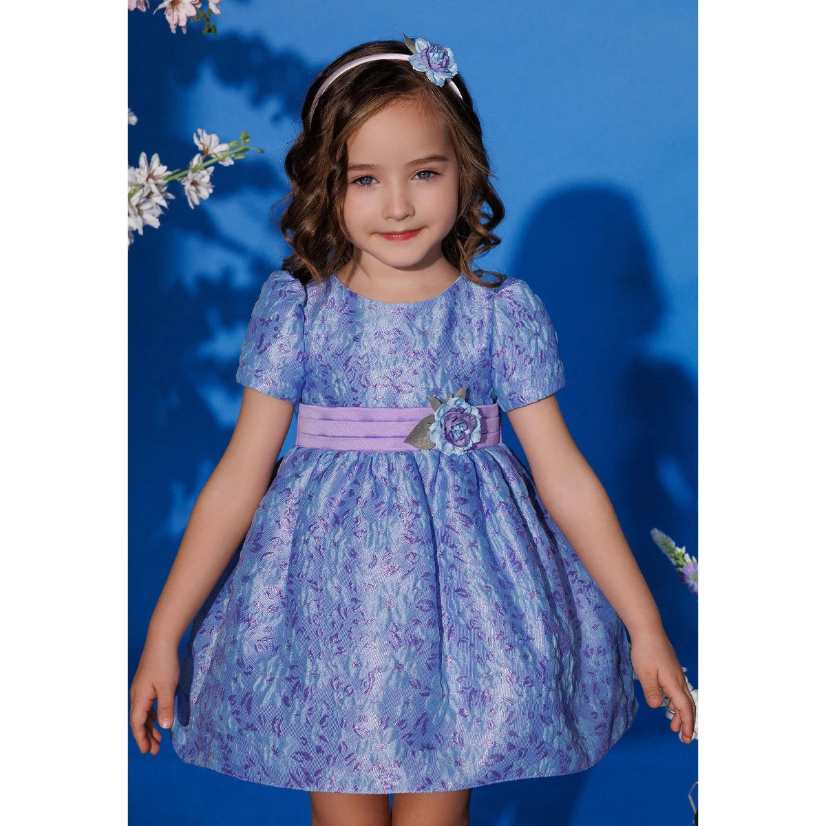 Lilac Bloom Elbise &  Saç Aksesuarlı 2’li Takım