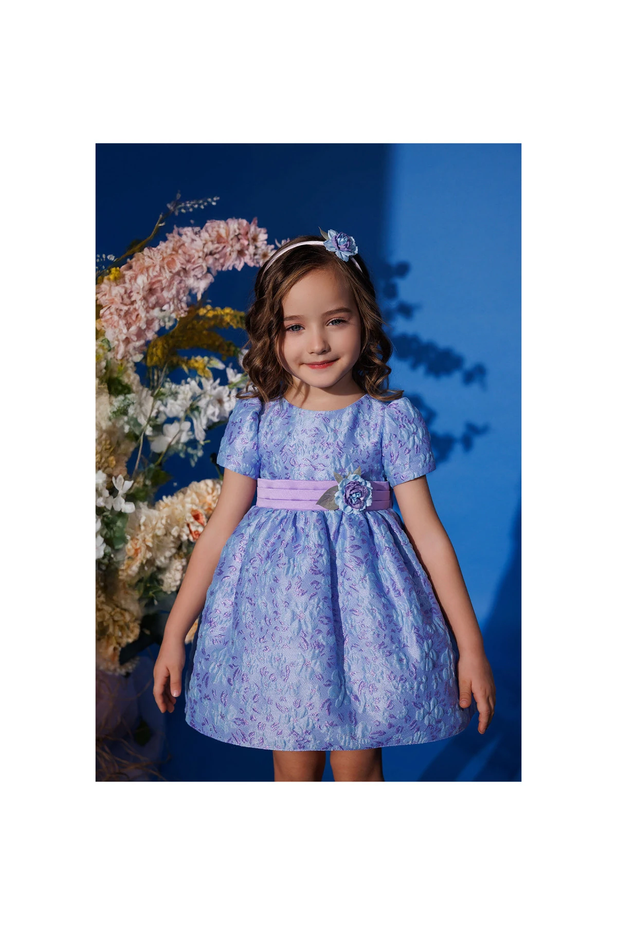 Lilac Bloom Elbise &  Saç Aksesuarlı 2’li Takım