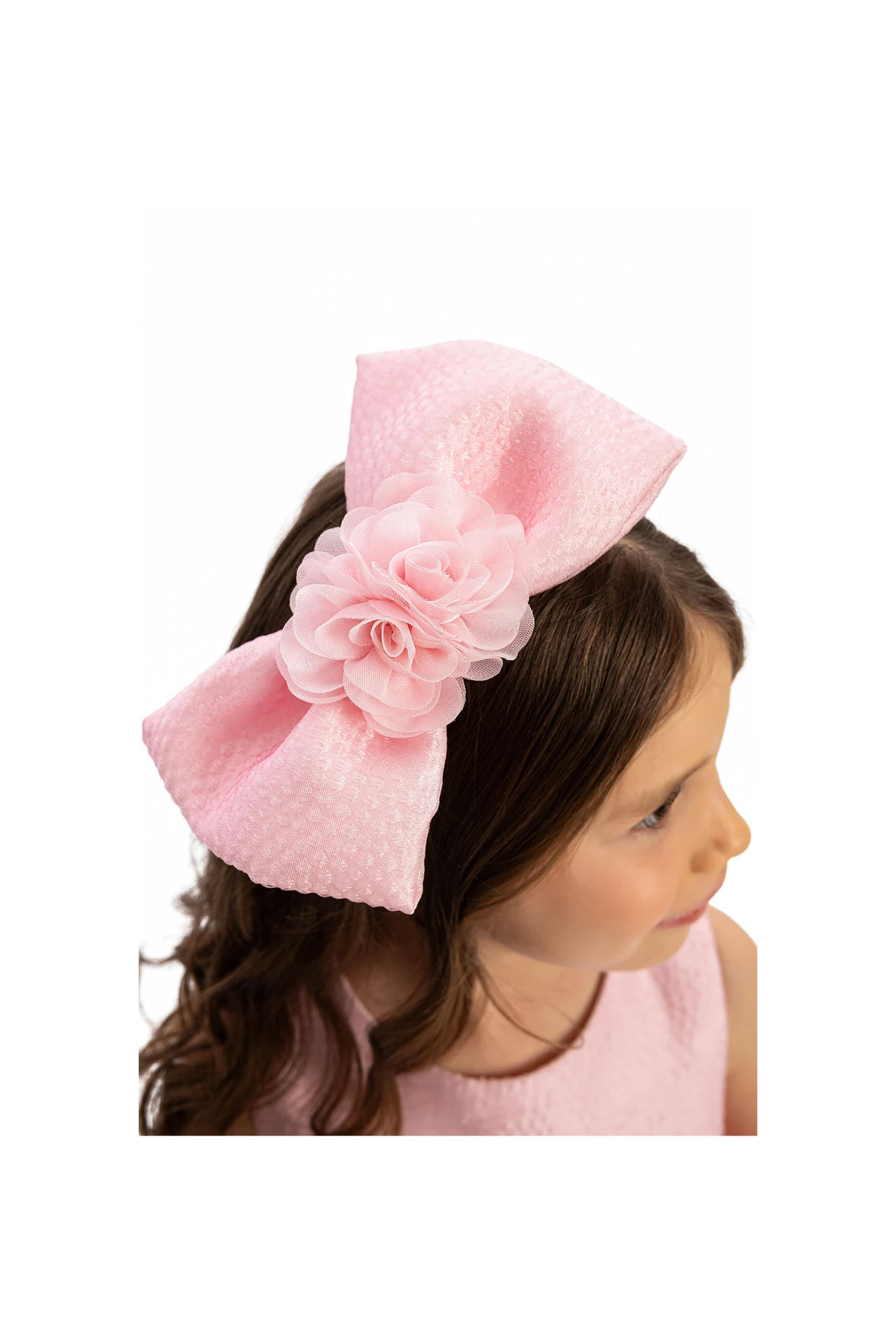 Rosy Elegance Elbise & Saç Aksesuarlı 2’li Takım