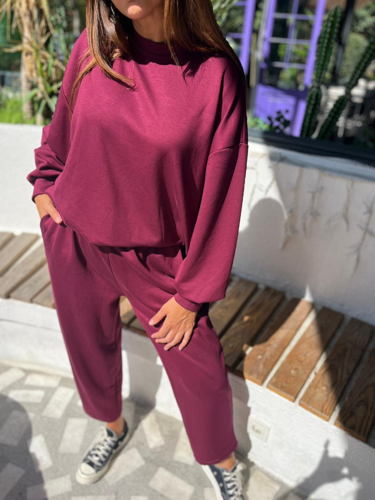 Modal Kumaş Eşofman Takımı (Bordo) 