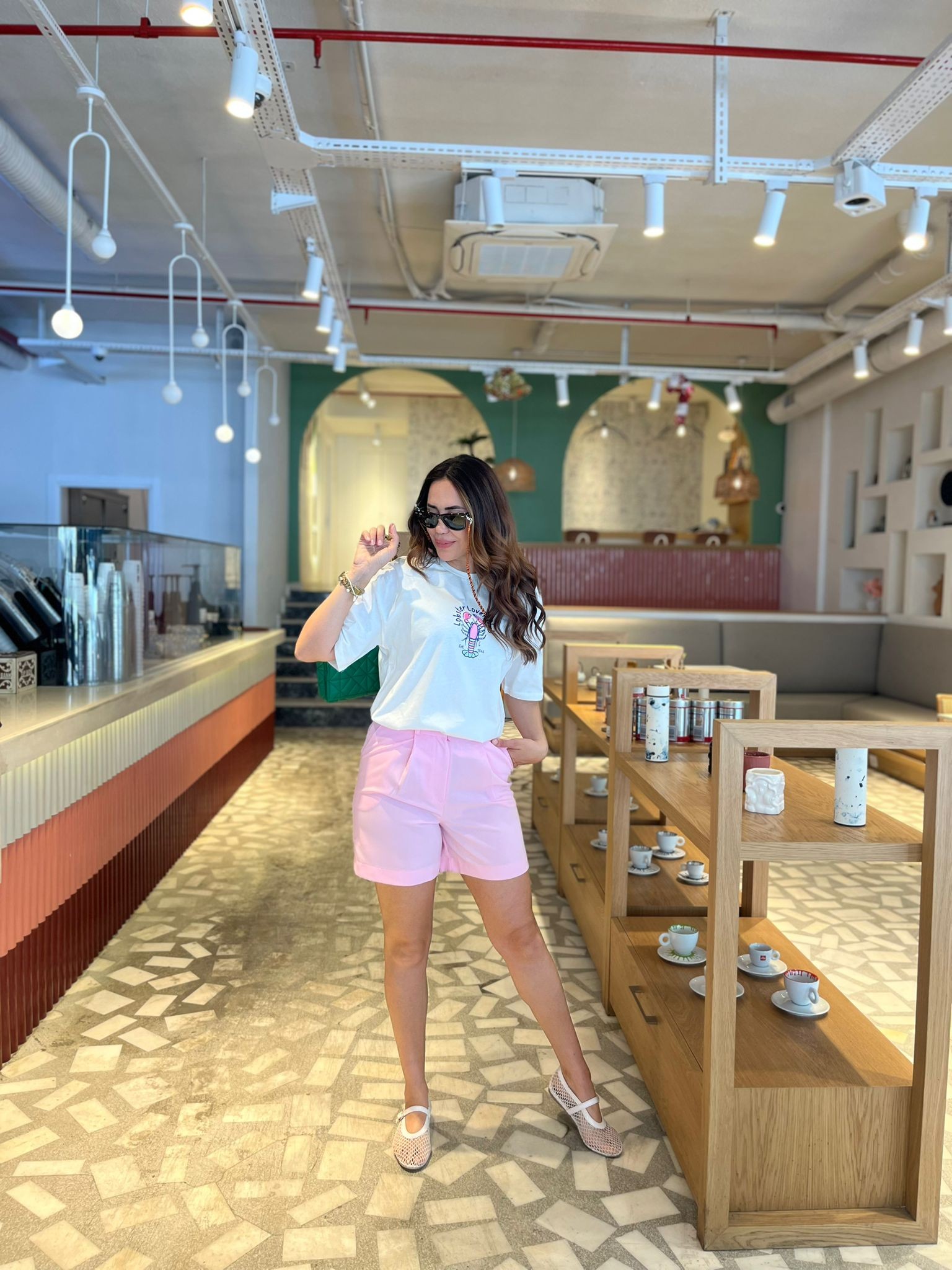 İnce Creap Şort Pembe