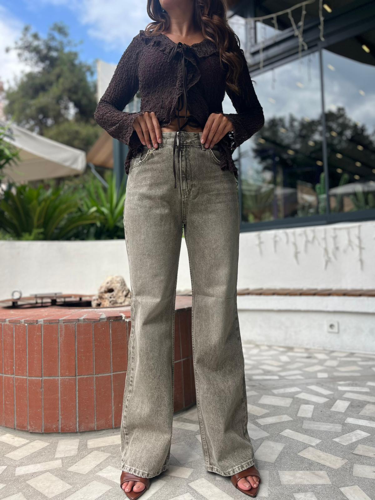 Dilvin Kahve Rengi Palazzo Jean