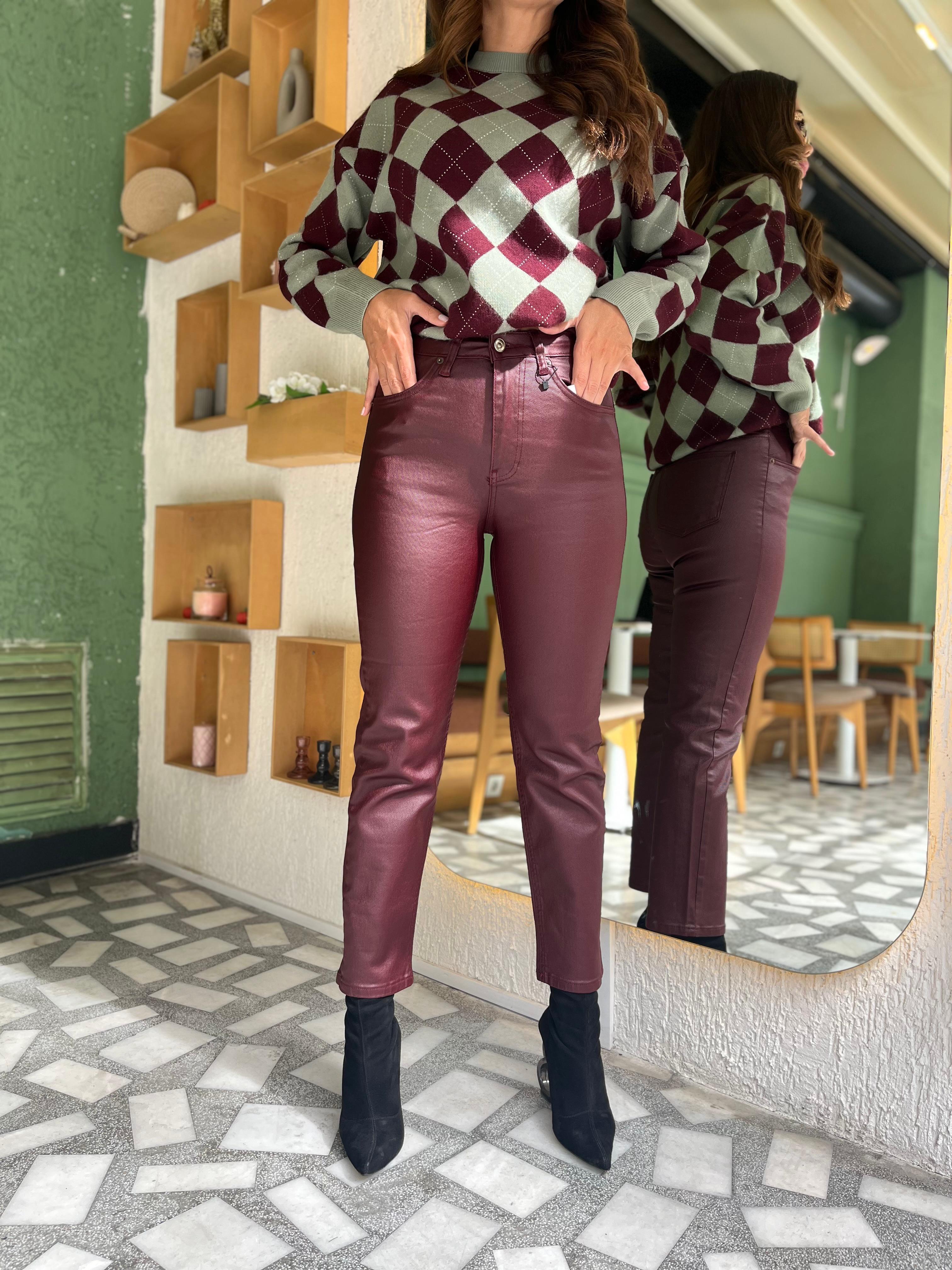 Mumlu Pantolon - Bordo