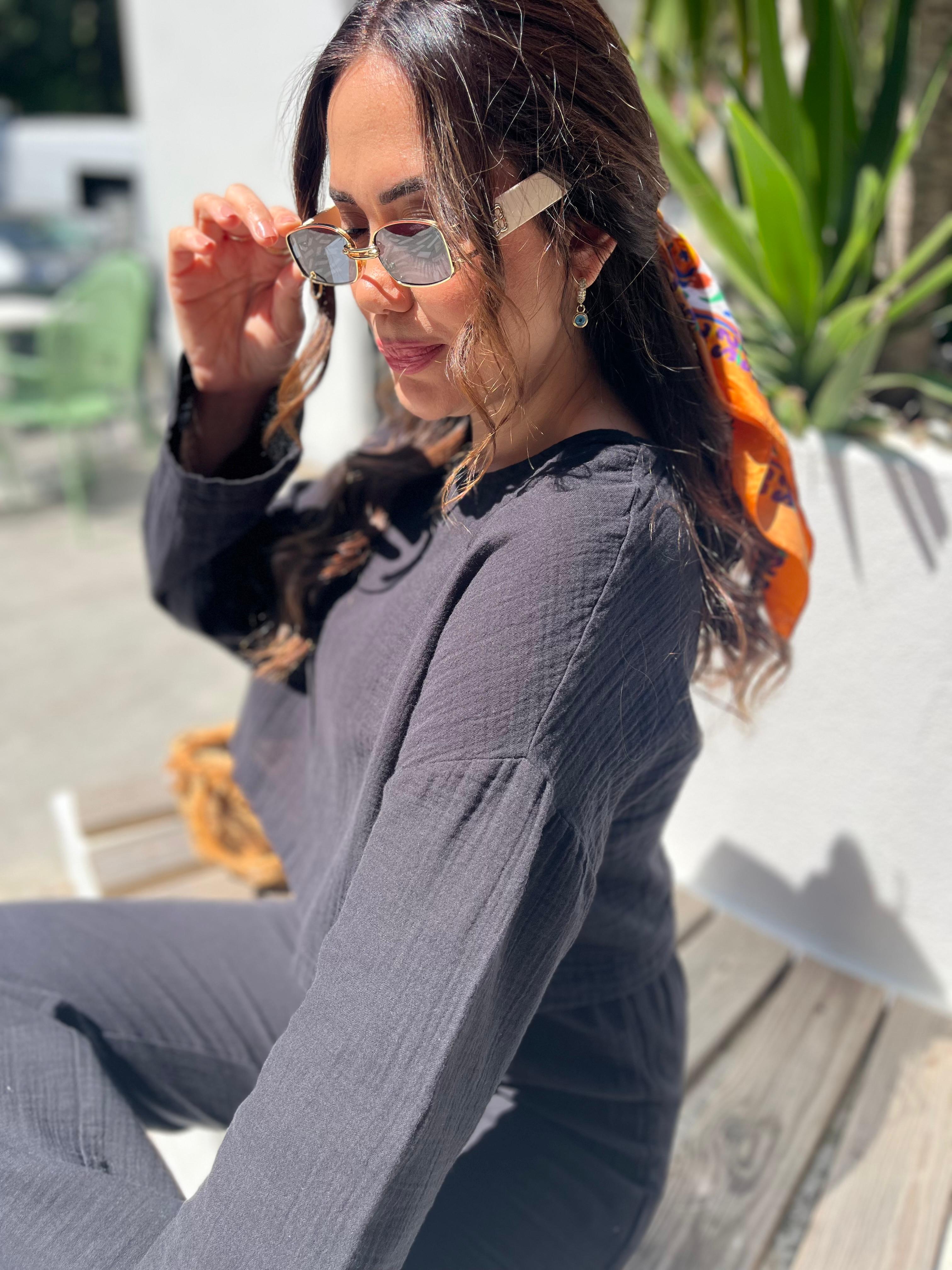 Müslin Uzun Kollu Oversize Takım