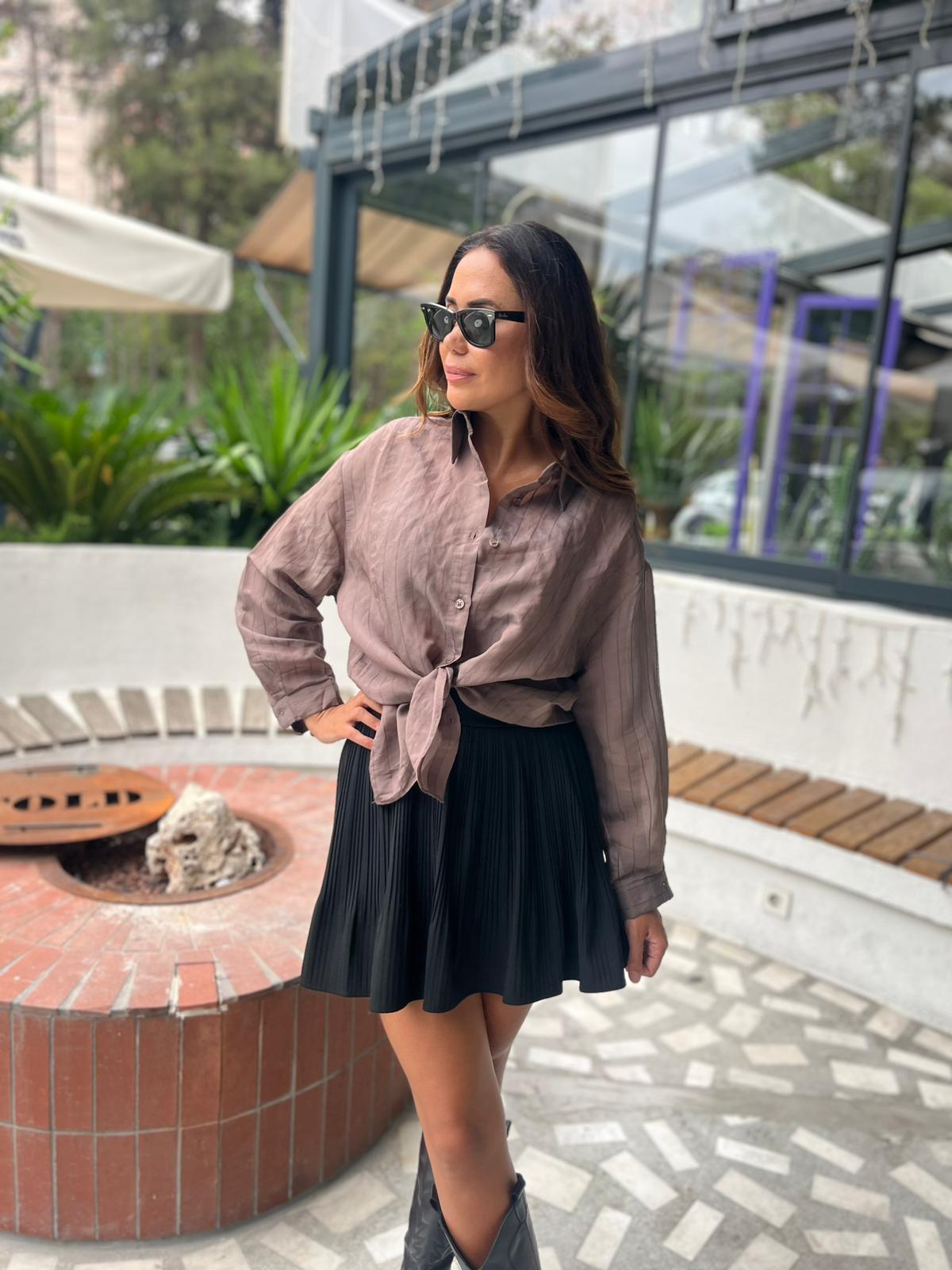 Transparan Kahve Gömlek