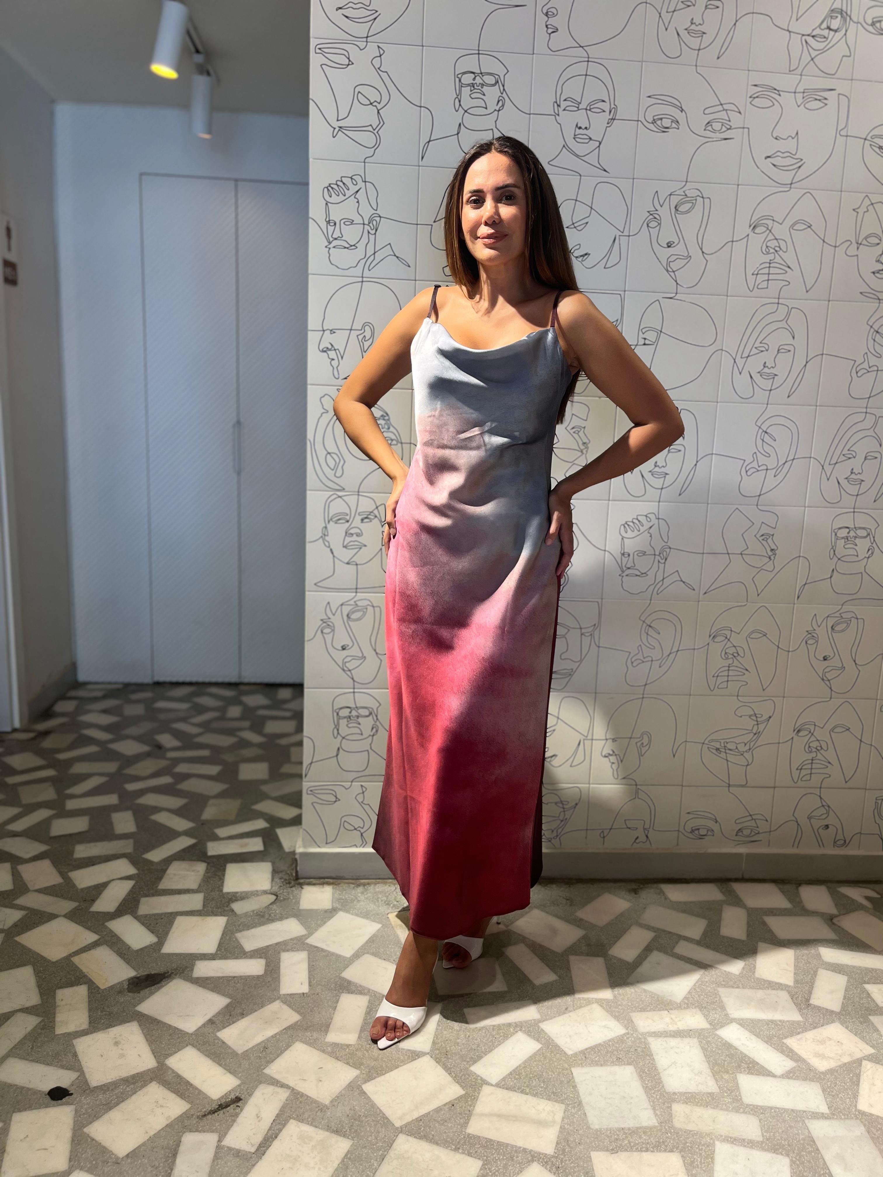 Batik Desen Saten Elbise 
