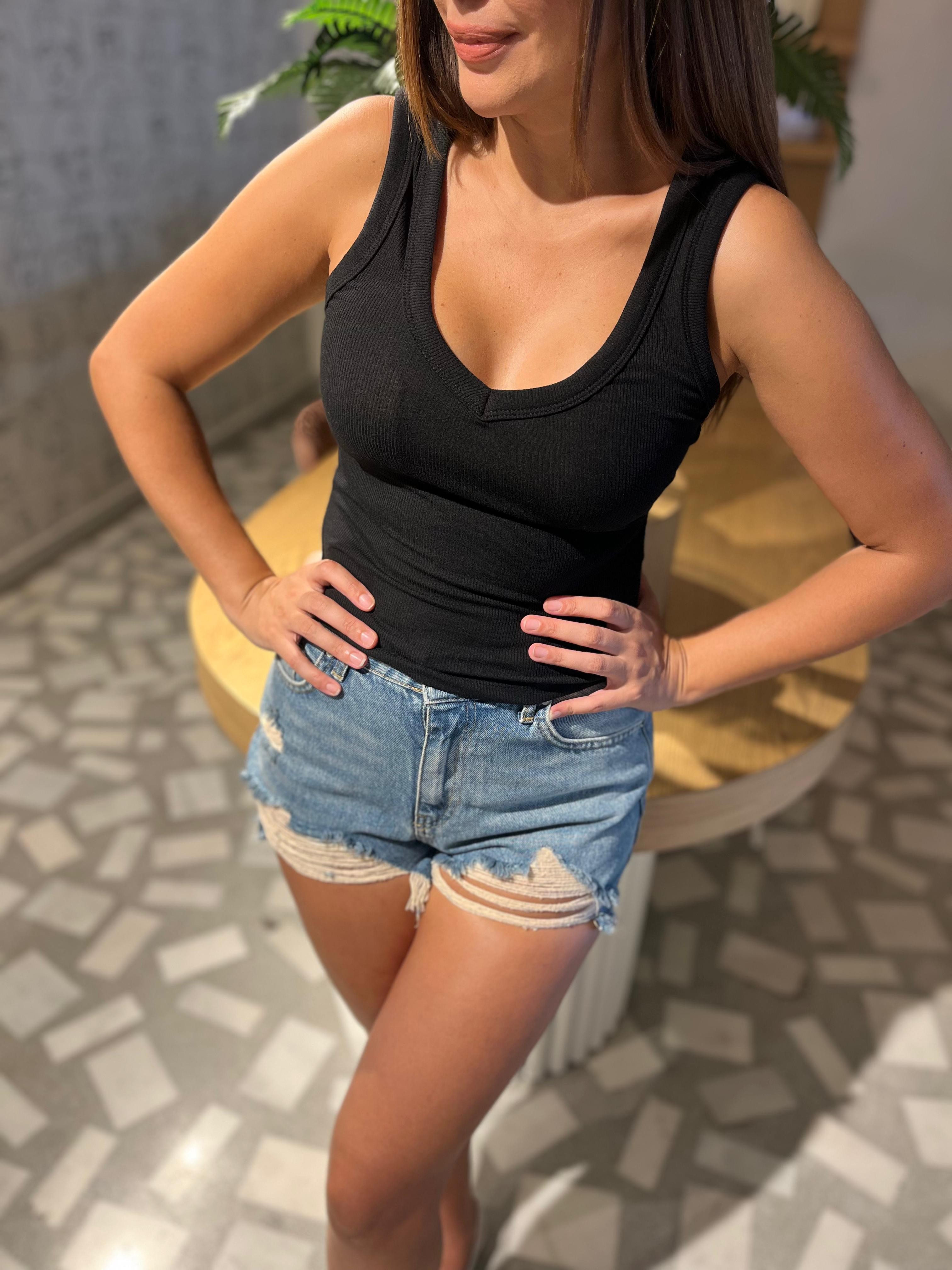 Fitilli Kalın Askı Crop Top