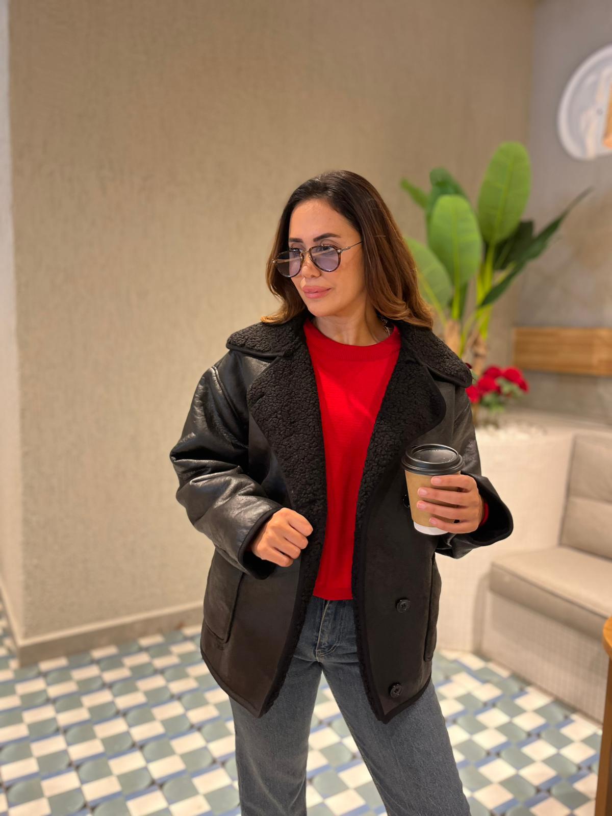 İçi Kürklü Deri Mont (kısa)