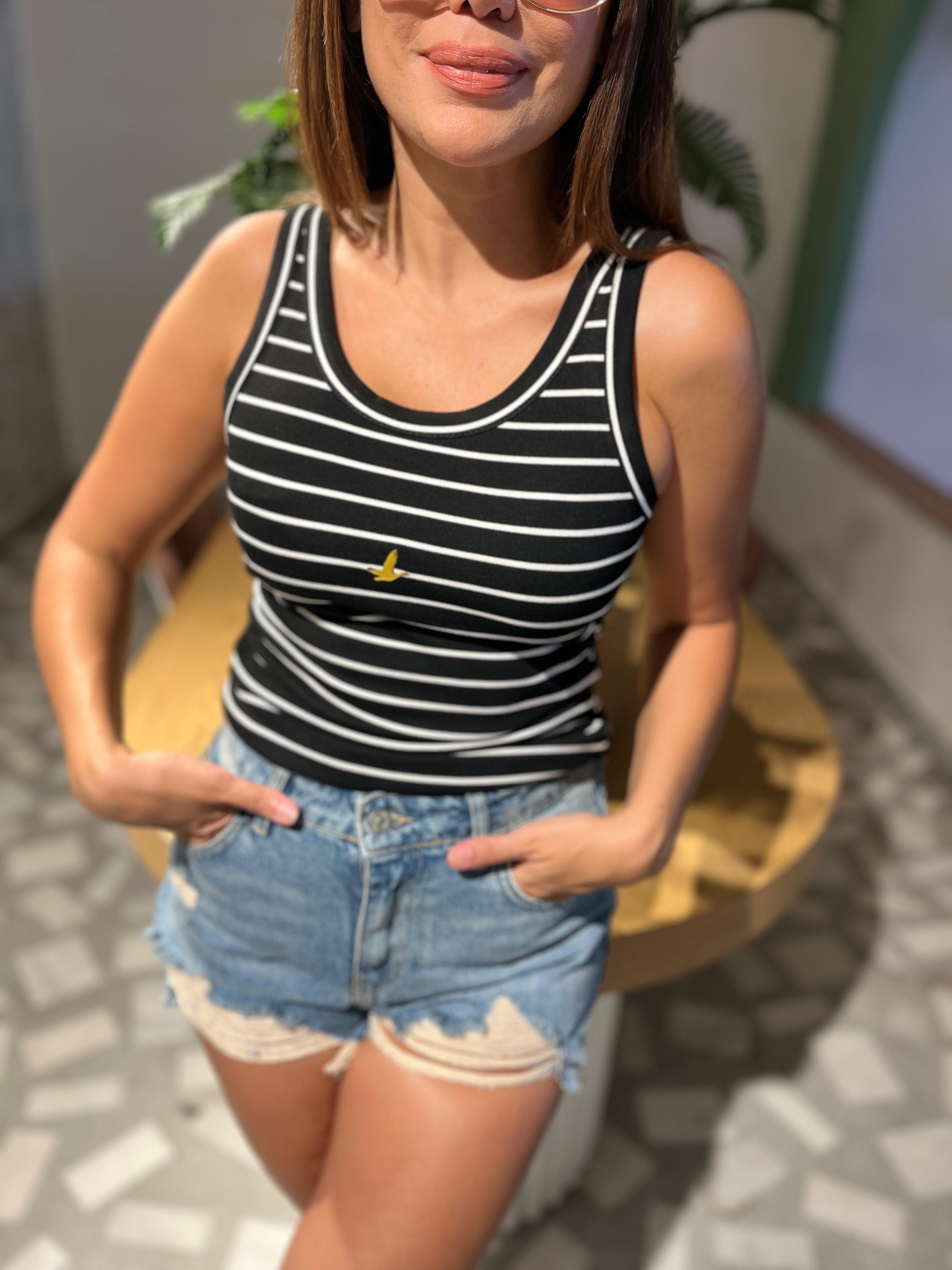Çizgili Kuş Armalı Body 