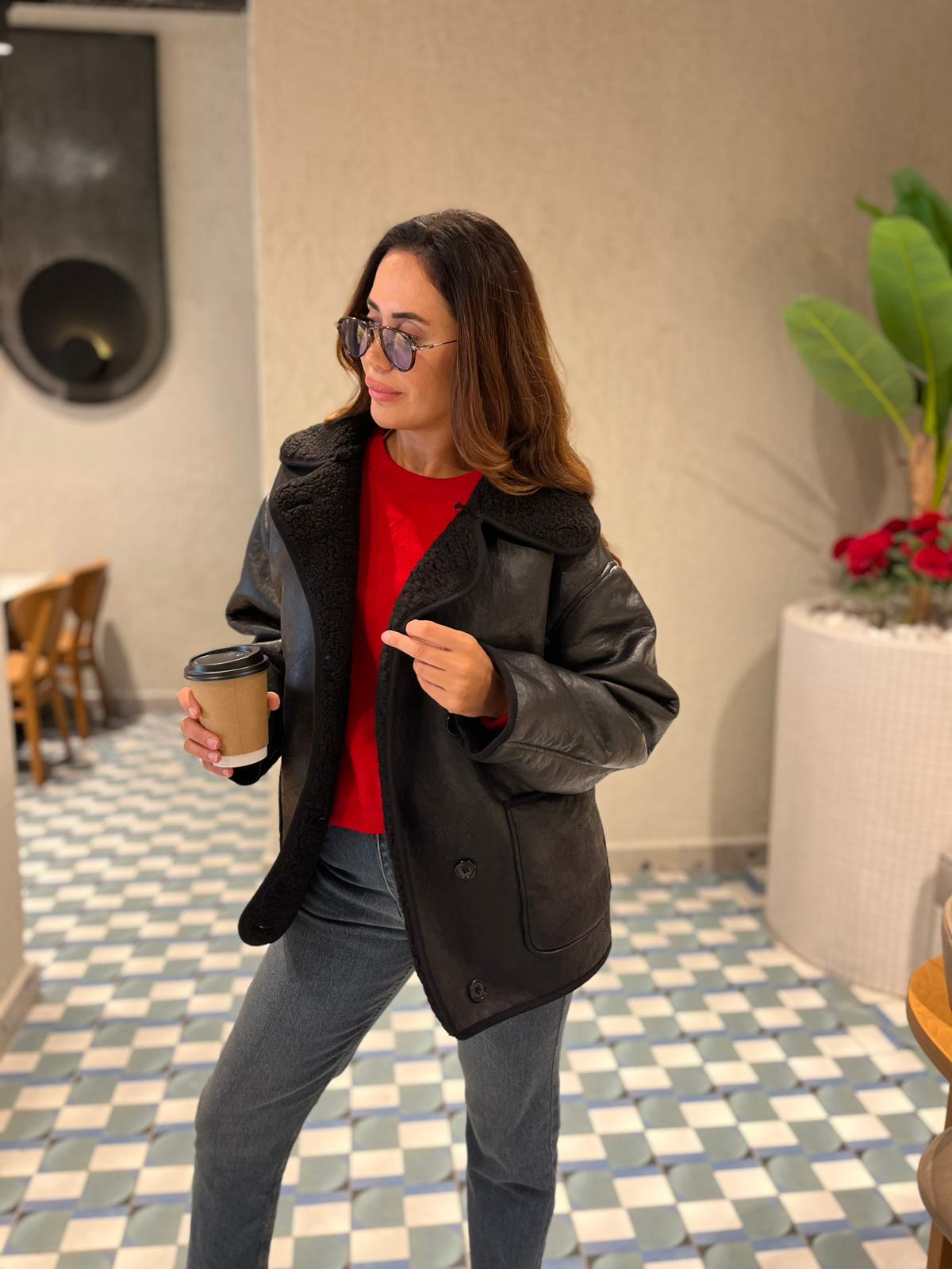 İçi Kürklü Deri Mont (kısa)