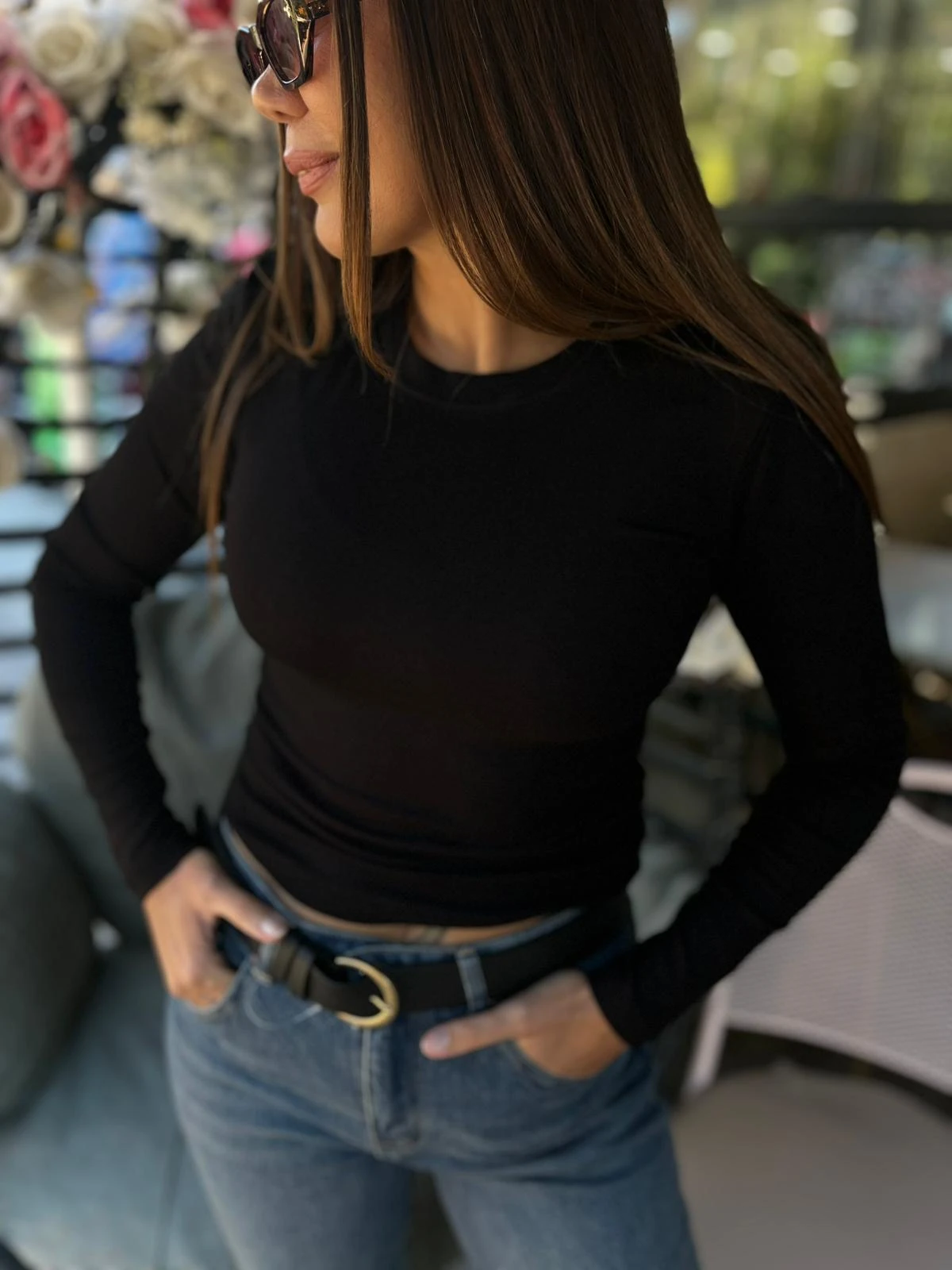 Parmak Detaylı Yumuşak Basic Body  - Siyah