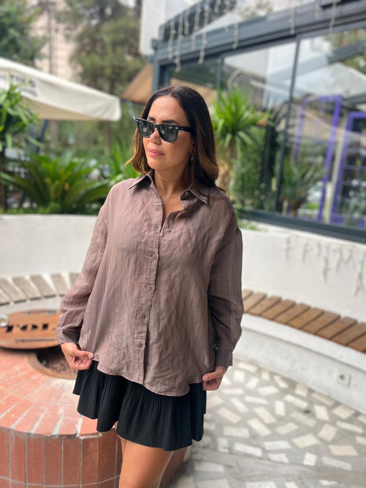 Transparan Kahve Gömlek