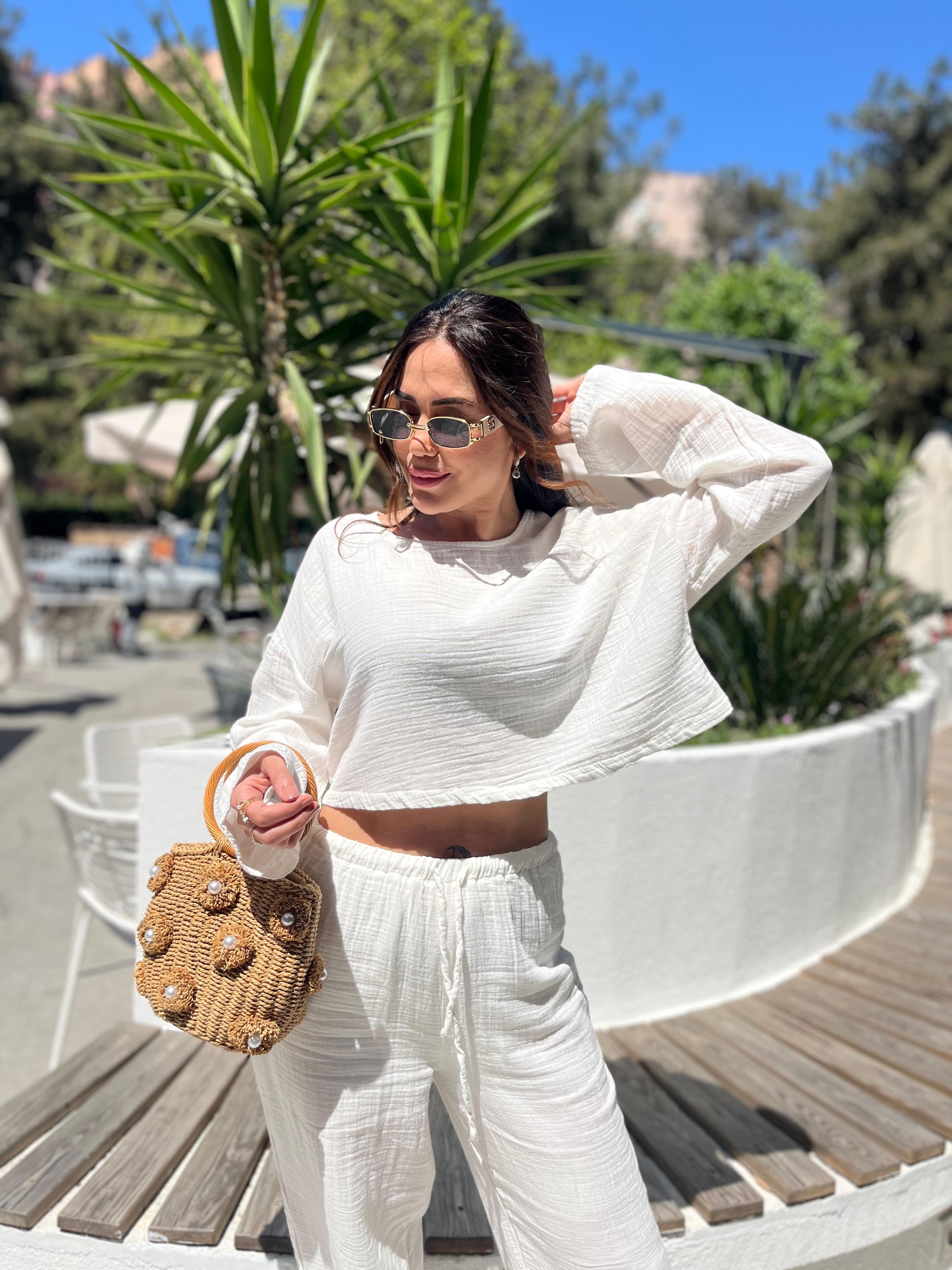Müslin Uzun Kollu Oversize Takım