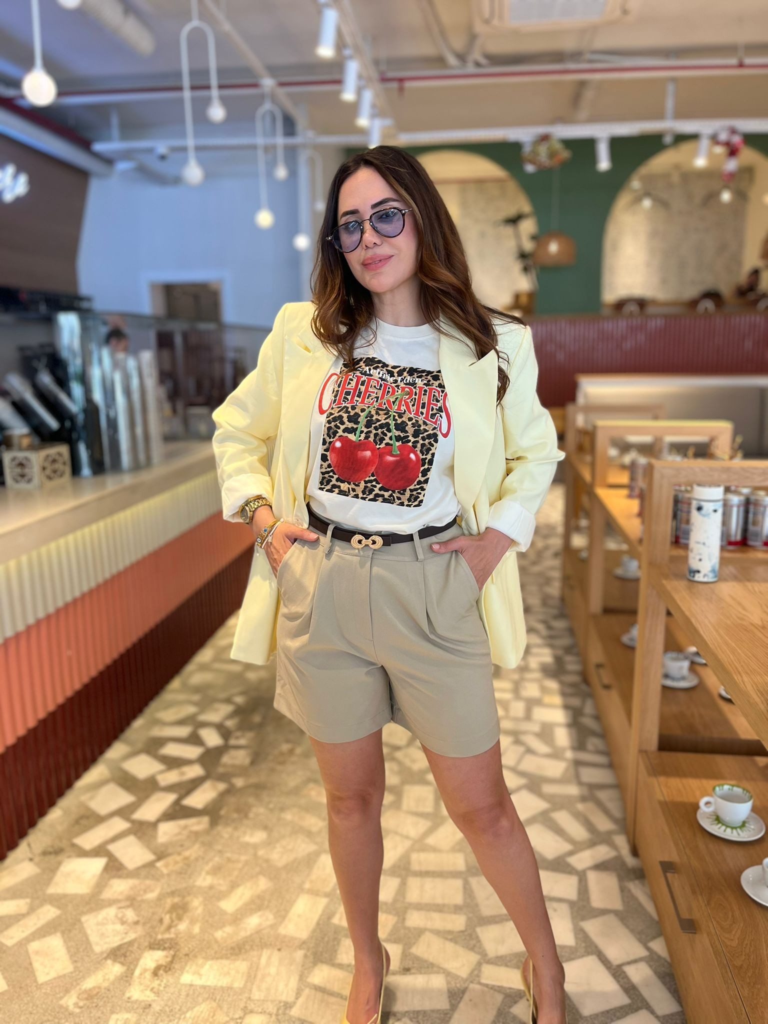 İnce Creap Şort Camel