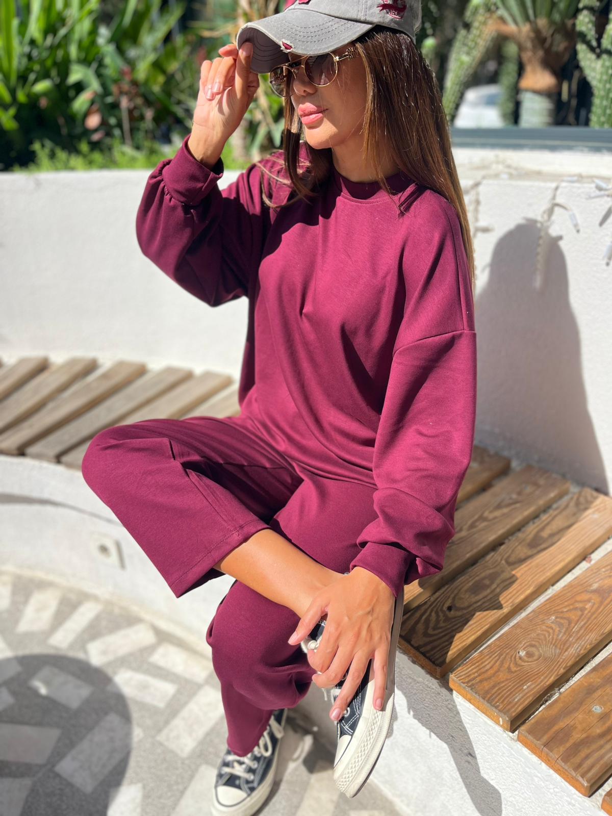 Modal Kumaş Eşofman Takımı (Bordo) 