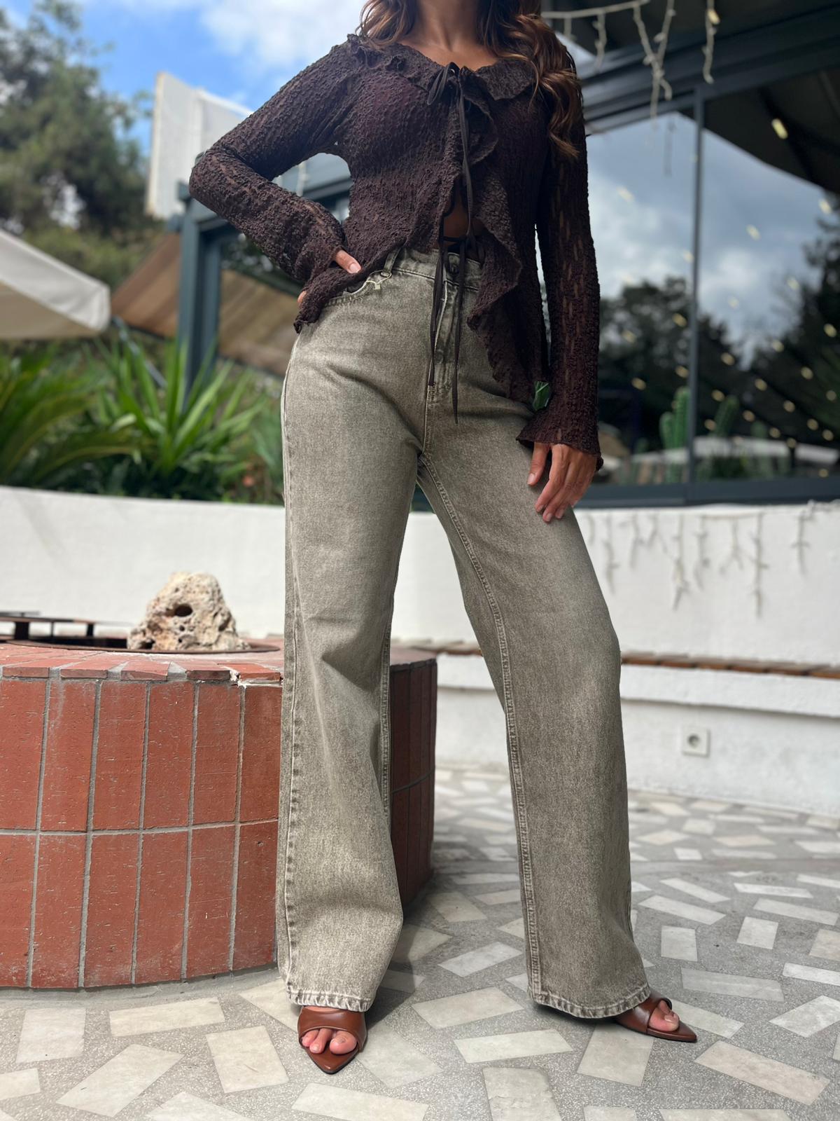 Dilvin Kahve Rengi Palazzo Jean