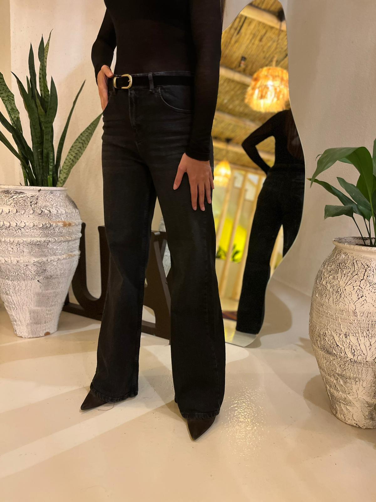 YIKAMALI SİYAH PALAZZO JEAN