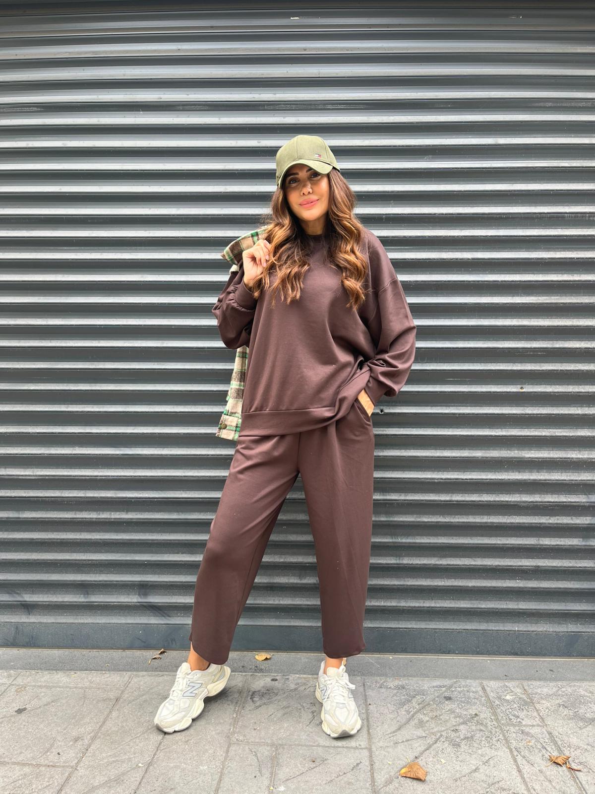 Modal Kumaş Eşofman Takımı (Kahve) 