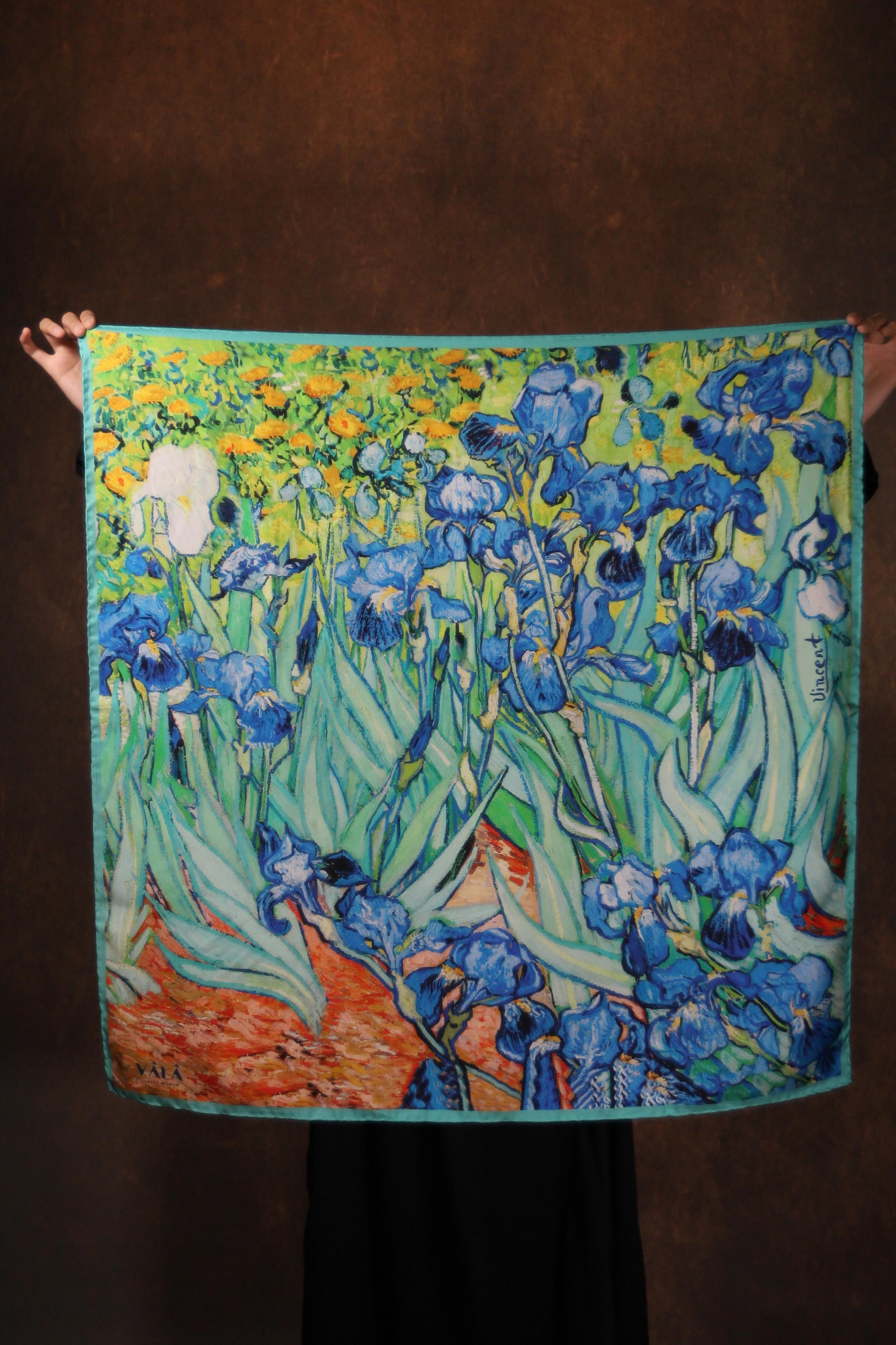 Süsenler "Irises" İpek Eşarp