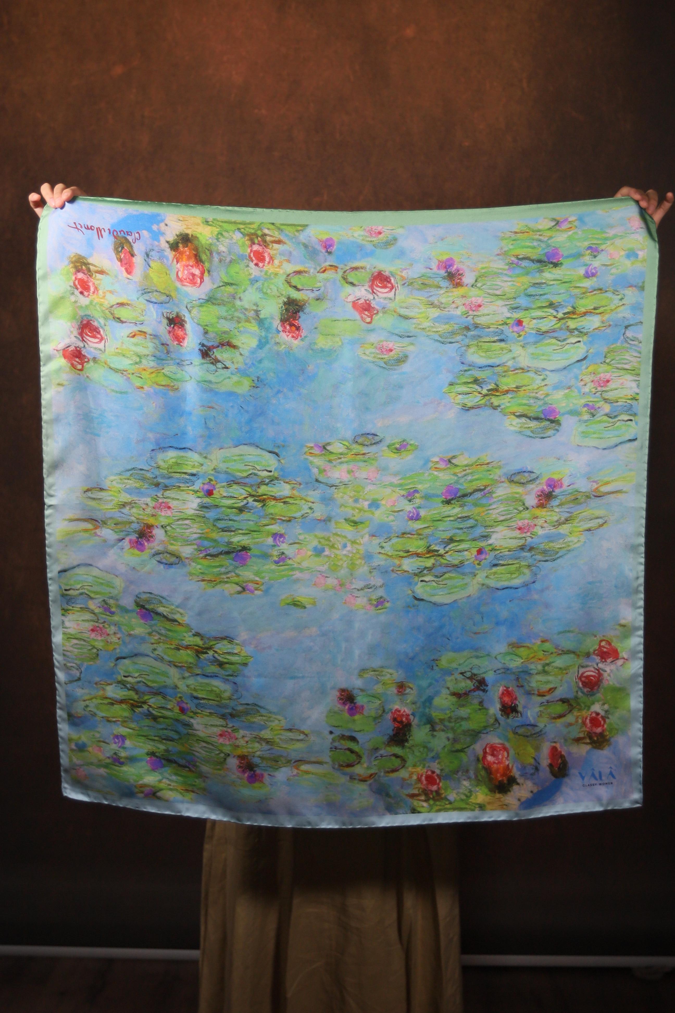 Monet Nilüferler İpek Eşarp