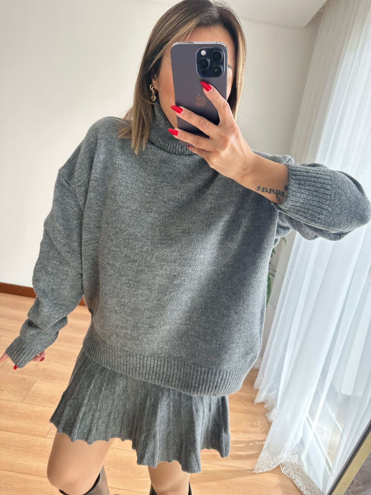 TRİKO ETEK TAKIM • GRİ