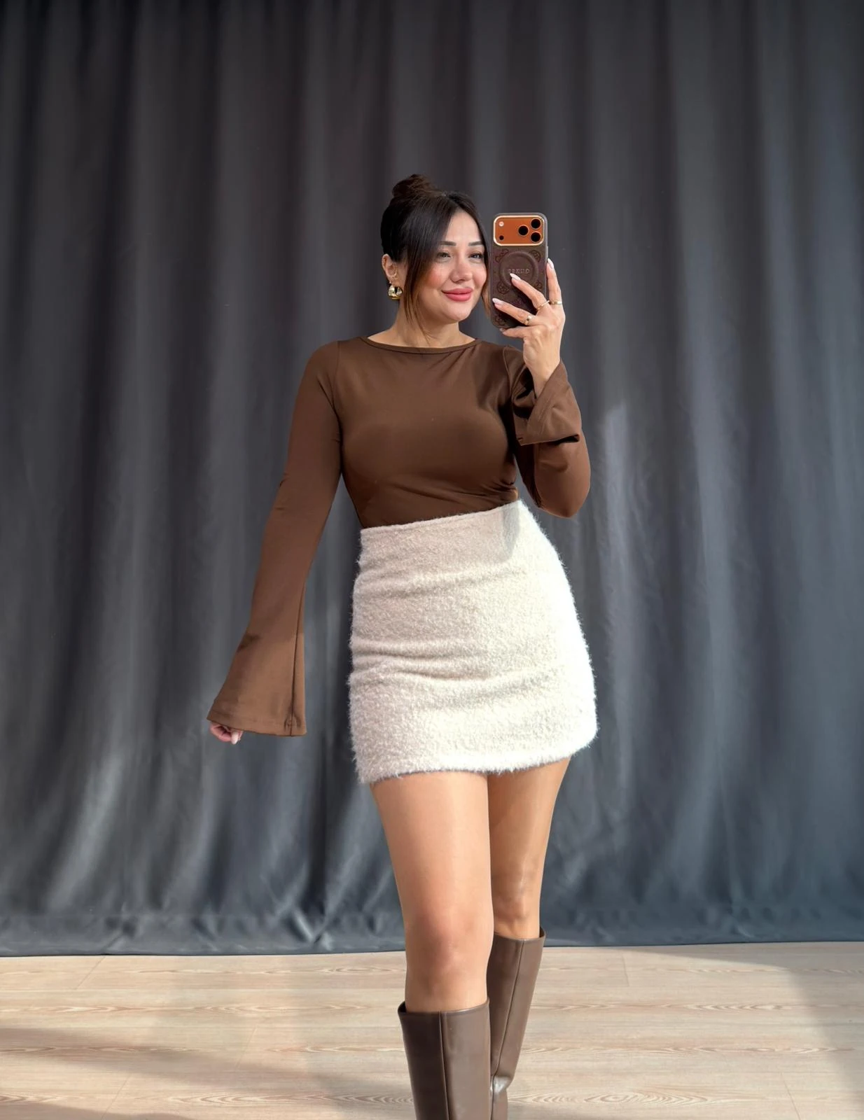 İSPANYOL KOL BODY - KAHVERENGİ