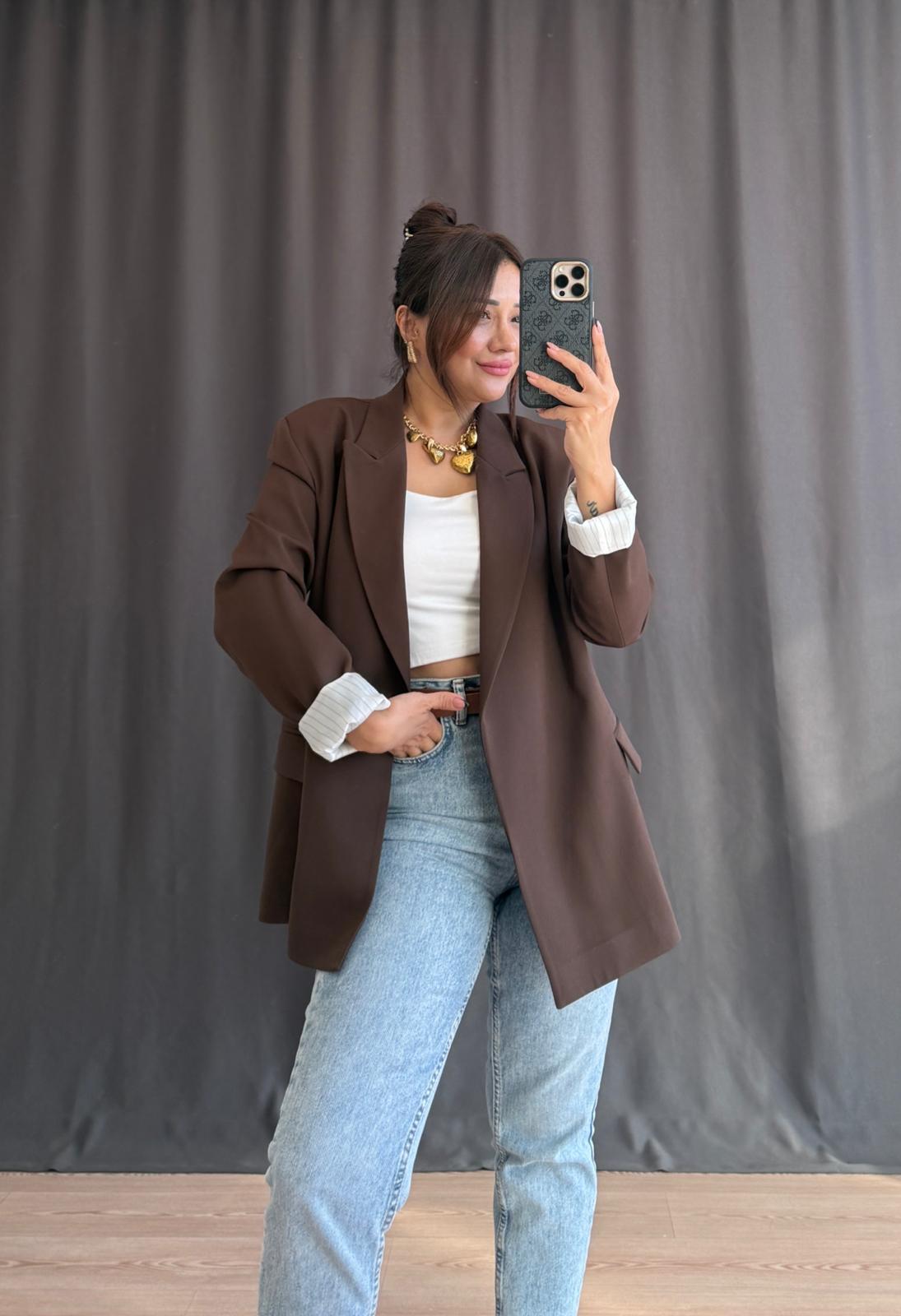 ROBİN BLAZER CEKET - KAHVERENGİ