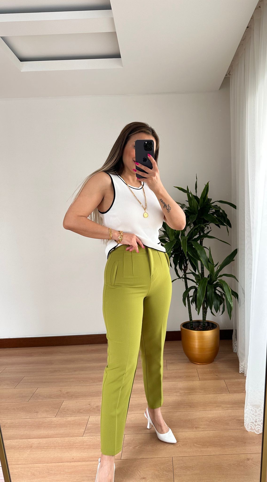 ZARA MODEL PANTOLON • YEŞİL
