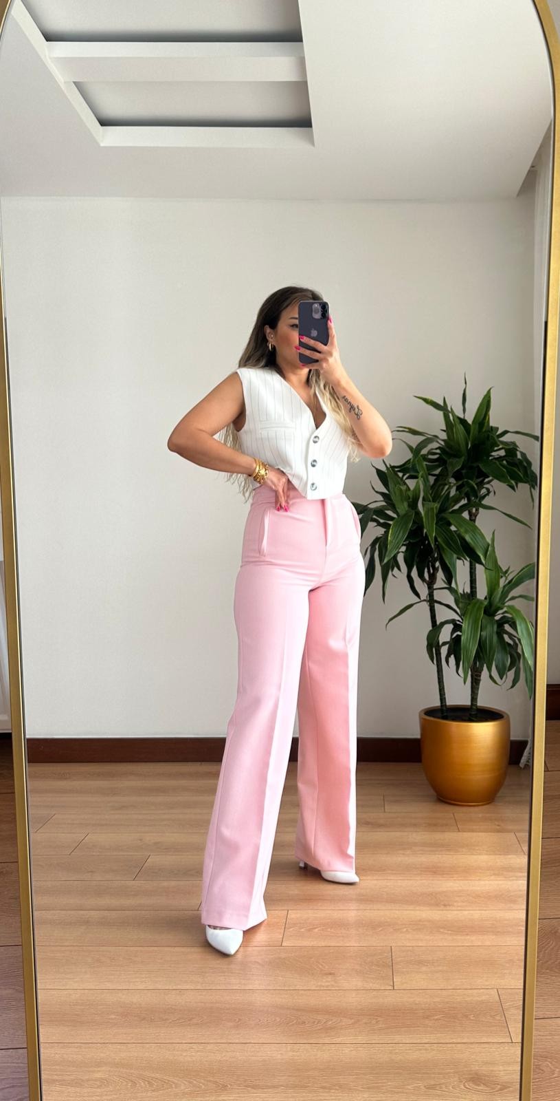 ZARA MODEL PALAZZO • PEMBE