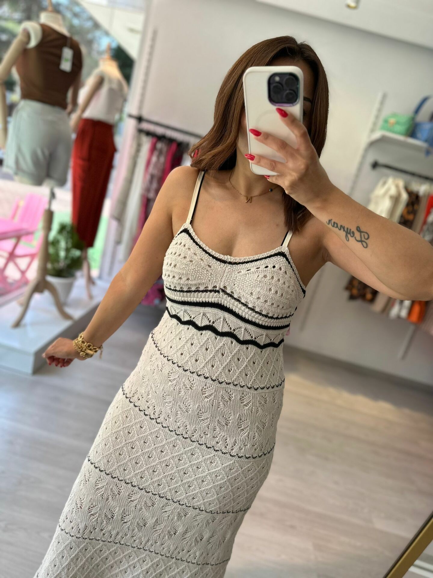 İp Askılı Triko Elbise