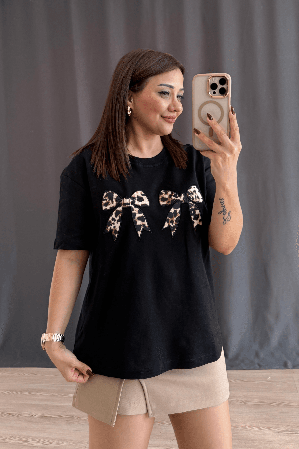 Alice Fiyonk Detaylı Basic T-shirt - SİYAH