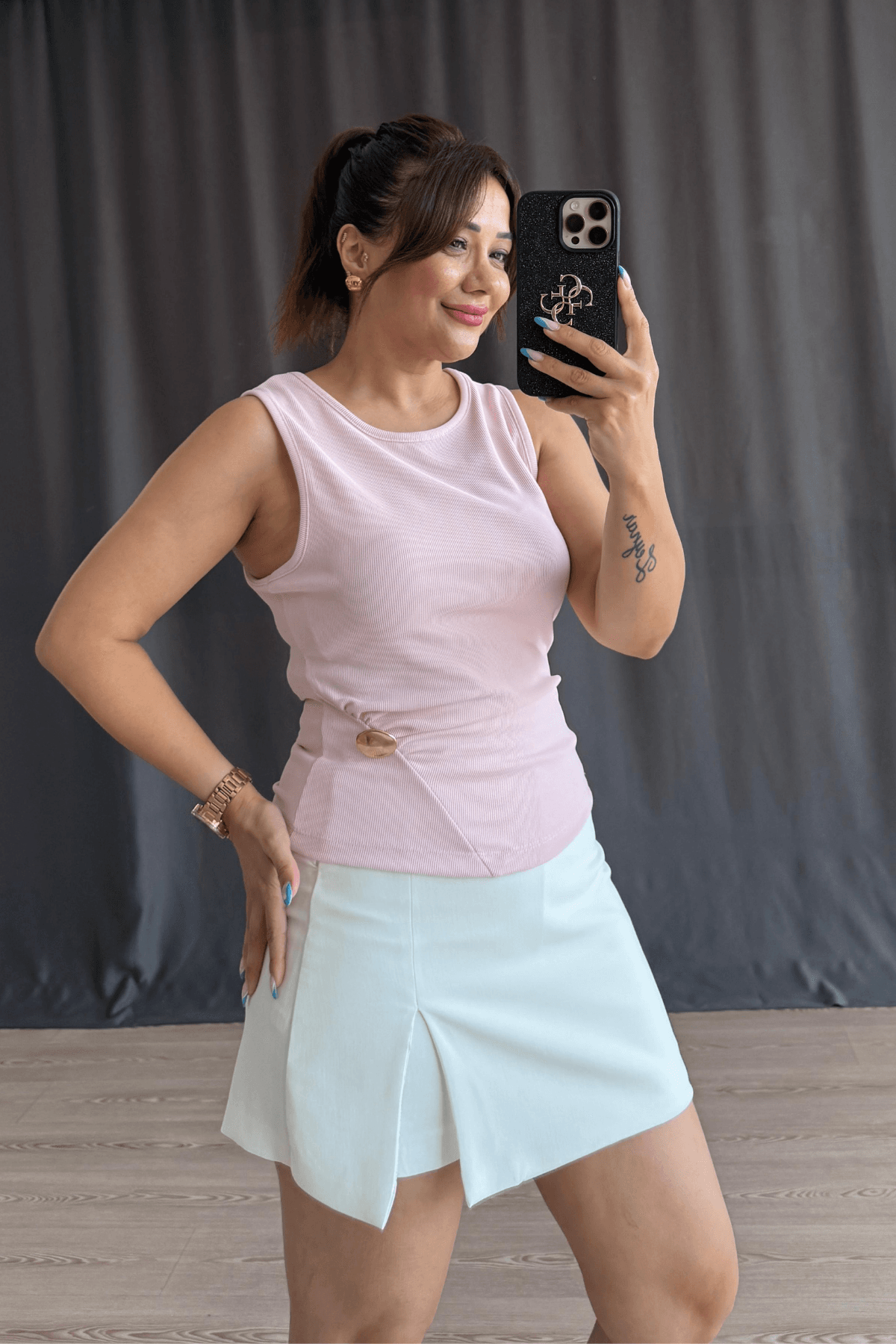 Stary Toka Detaylı Bluz  - PEMBE