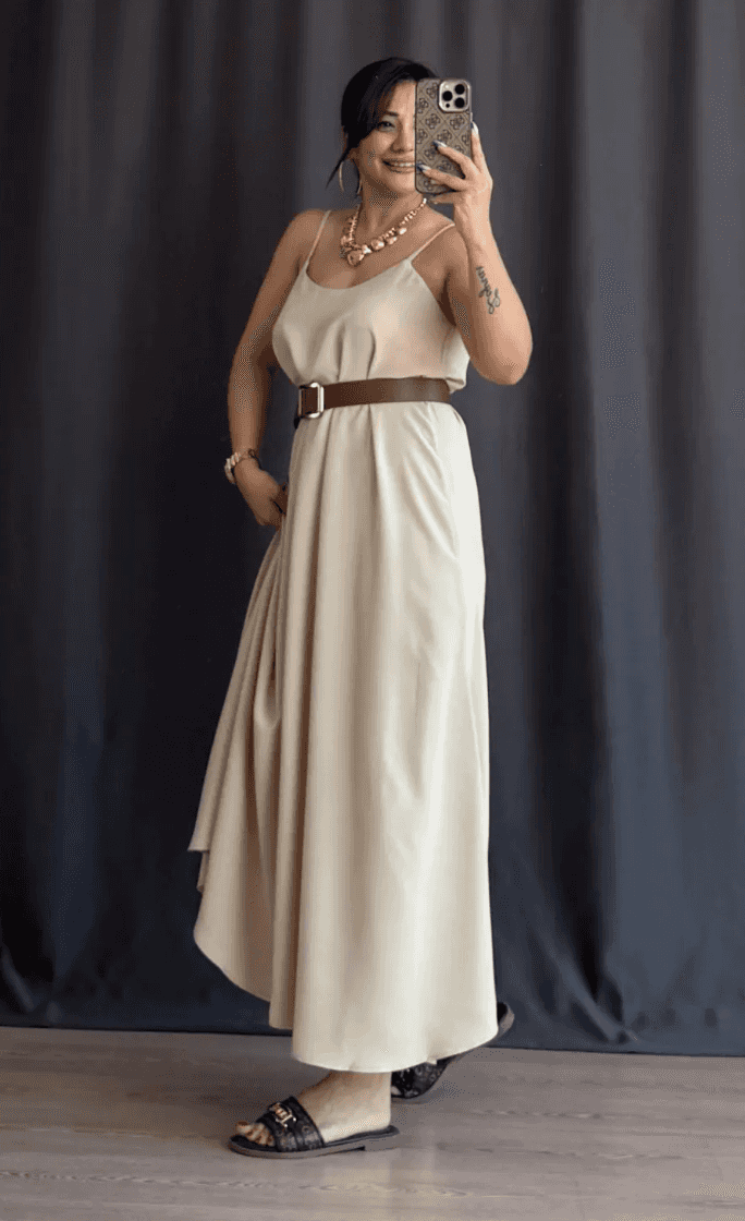 Larin İp Askılı Elbise - Nilgün Karakaya Boutique