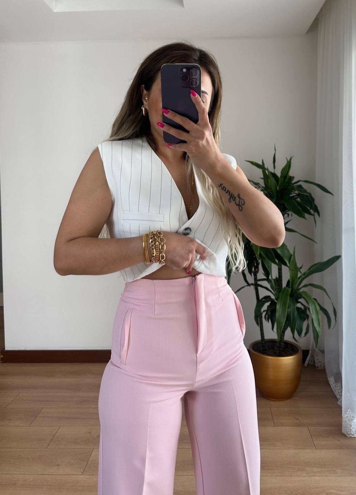 ZARA MODEL PALAZZO • PEMBE
