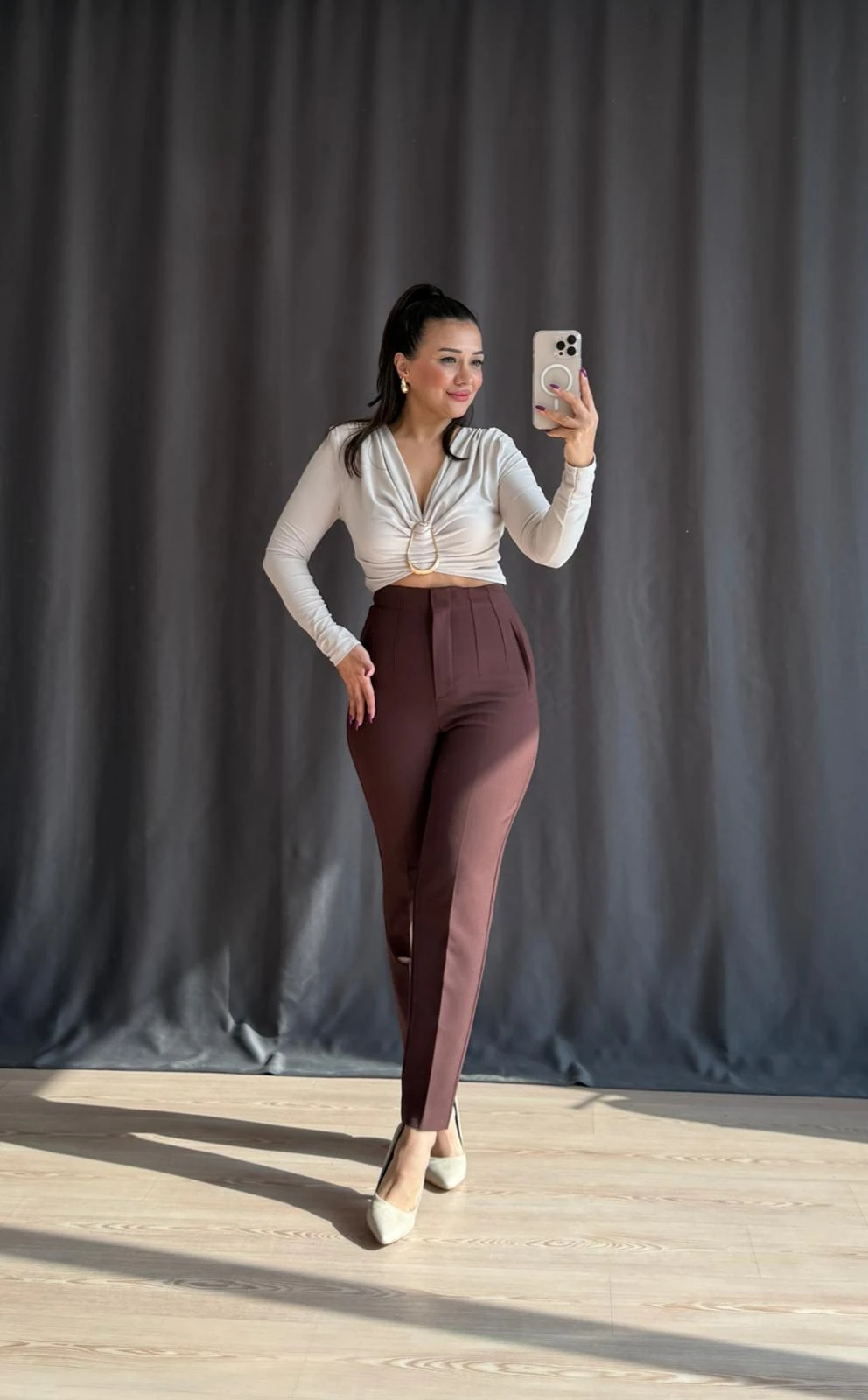 ZARA MODEL PENSLİ PANT - KAHVERENGİ