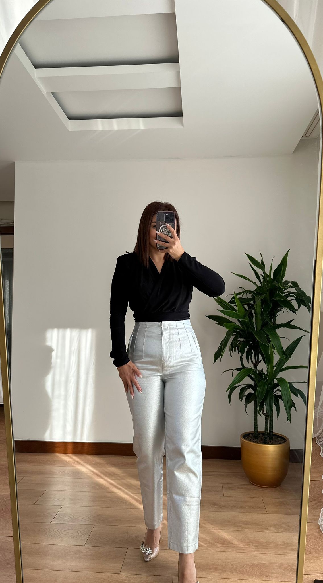 Zara Model Pensli Pant Silver