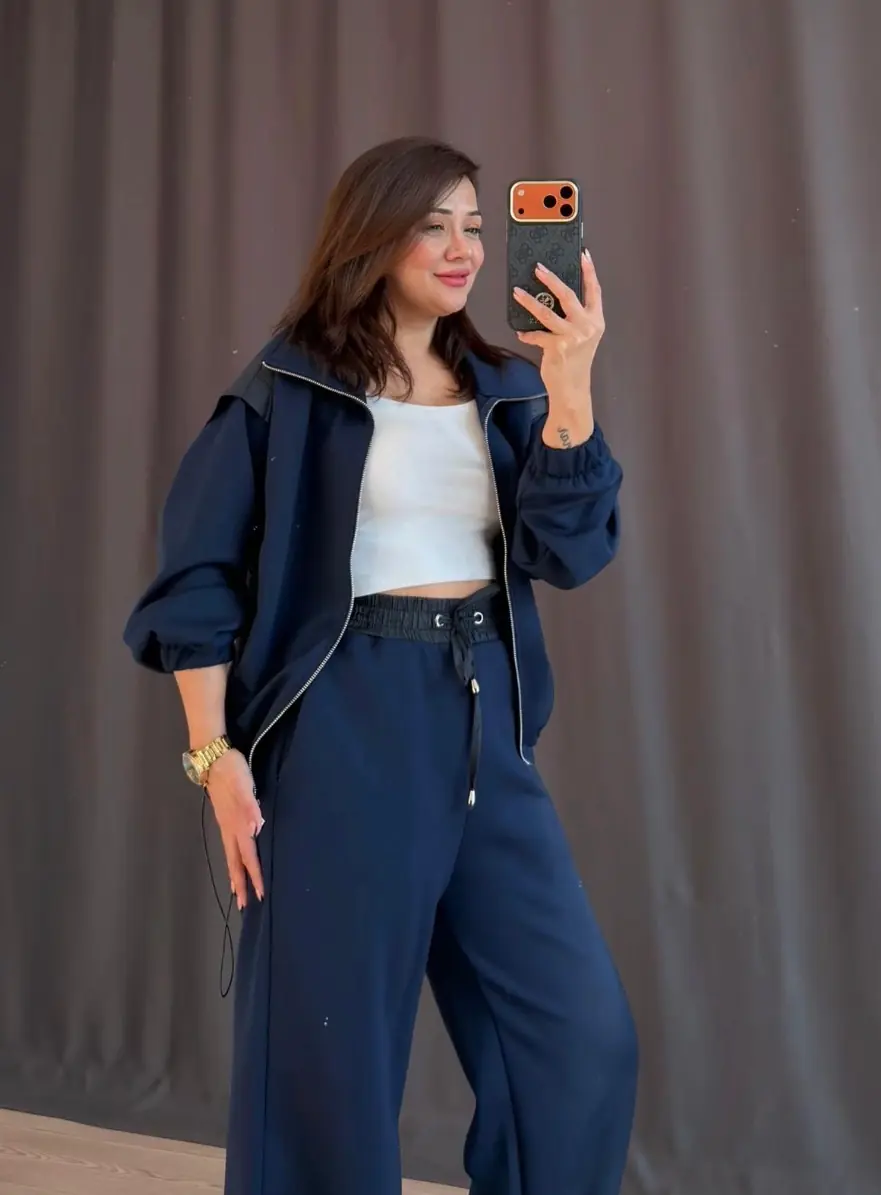 Paraşüt Kumaş Modal Takım Lacivert