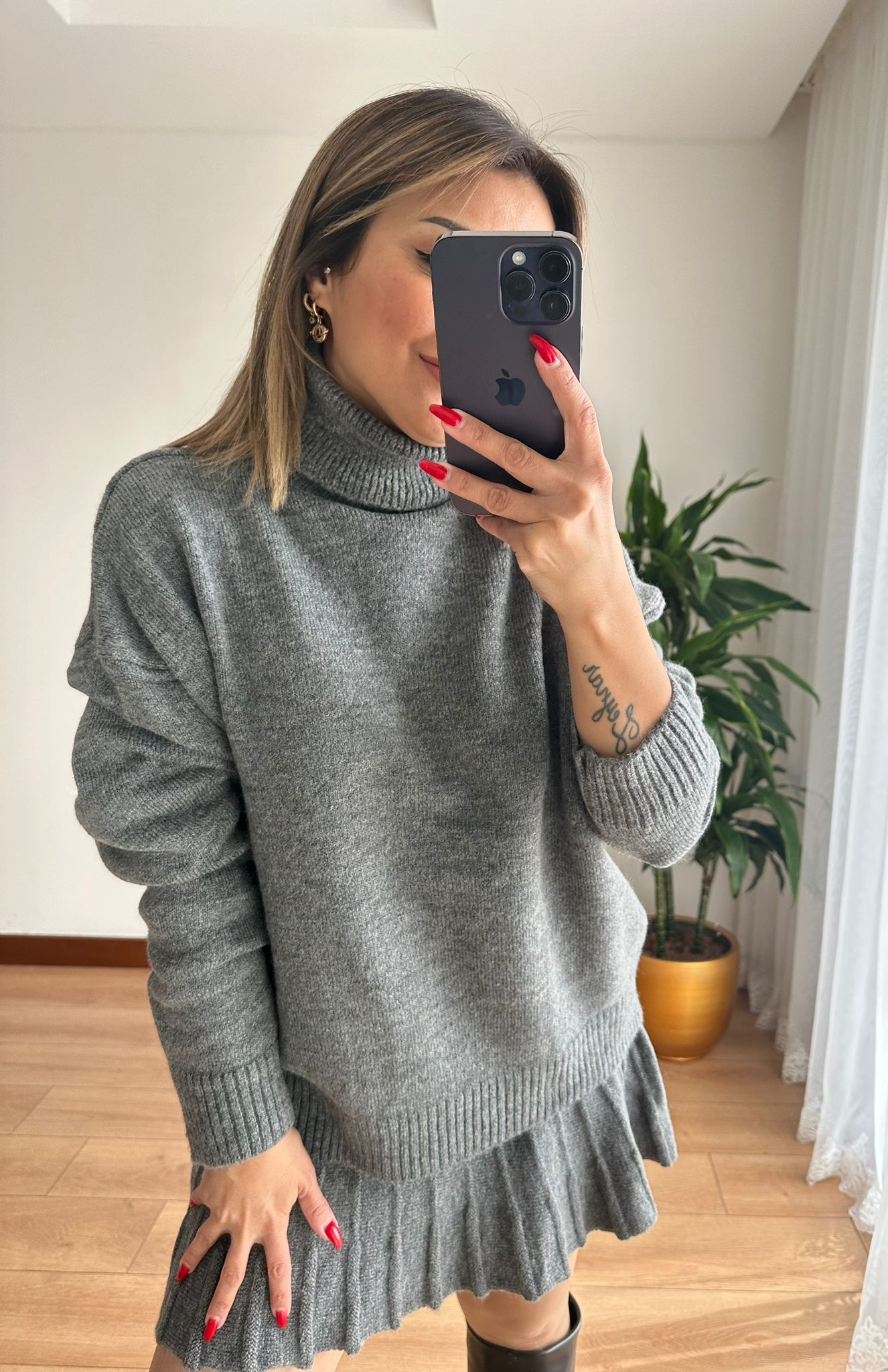 TRİKO ETEK TAKIM • GRİ