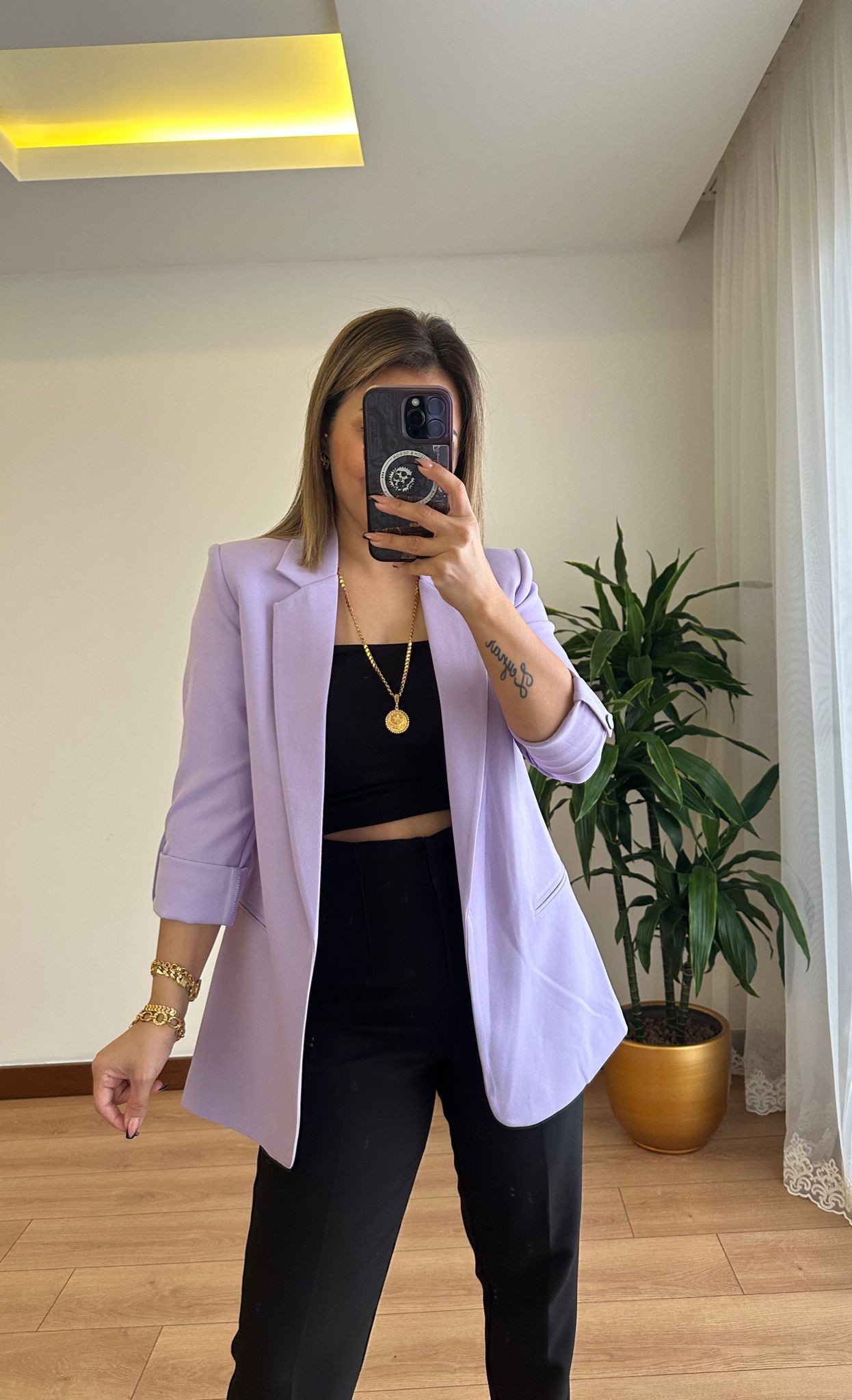 BLAZER CEKET KOLU KATLI CEKET • LİLA