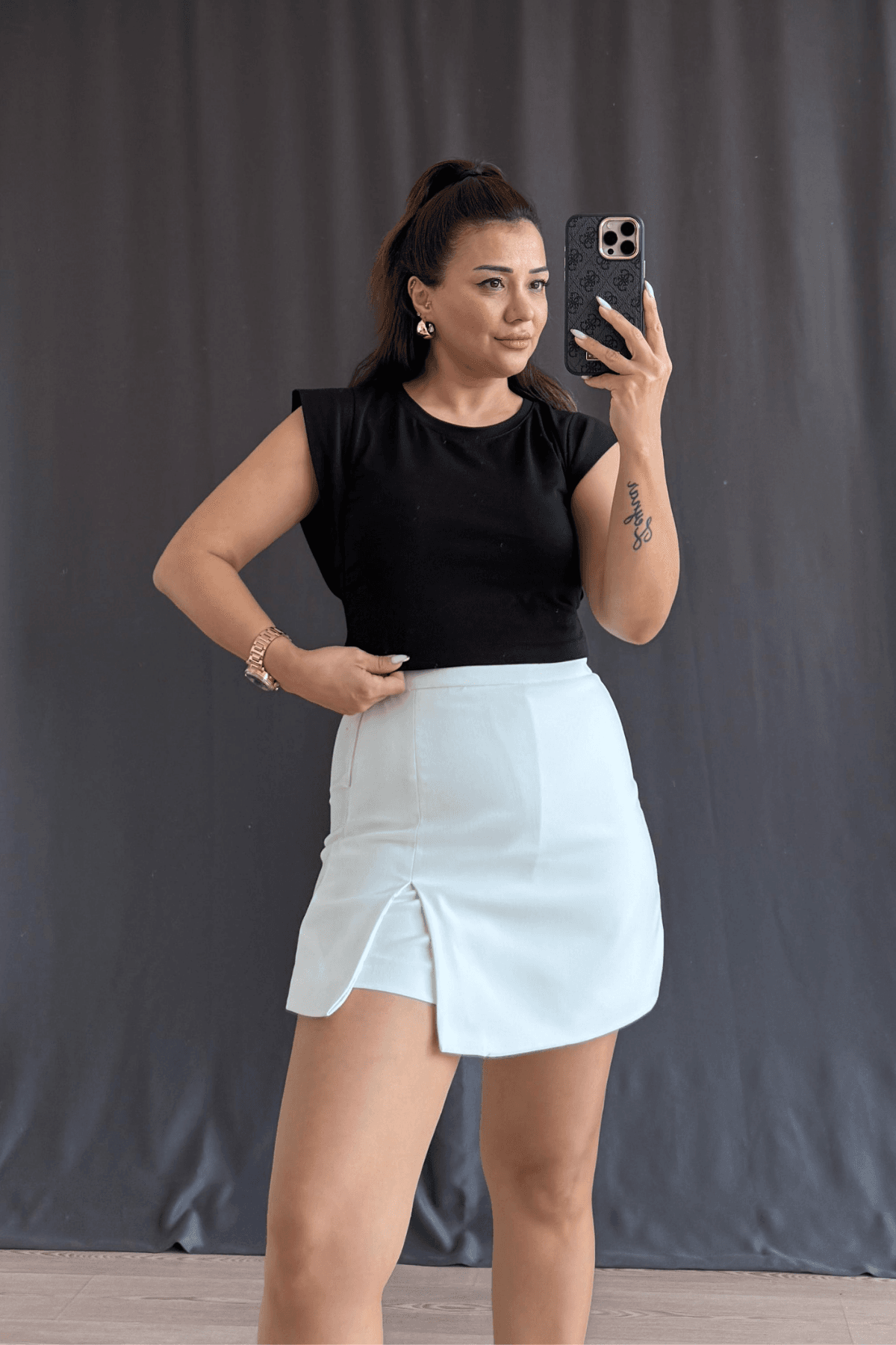 Tinty Crop Bluz - SİYAH