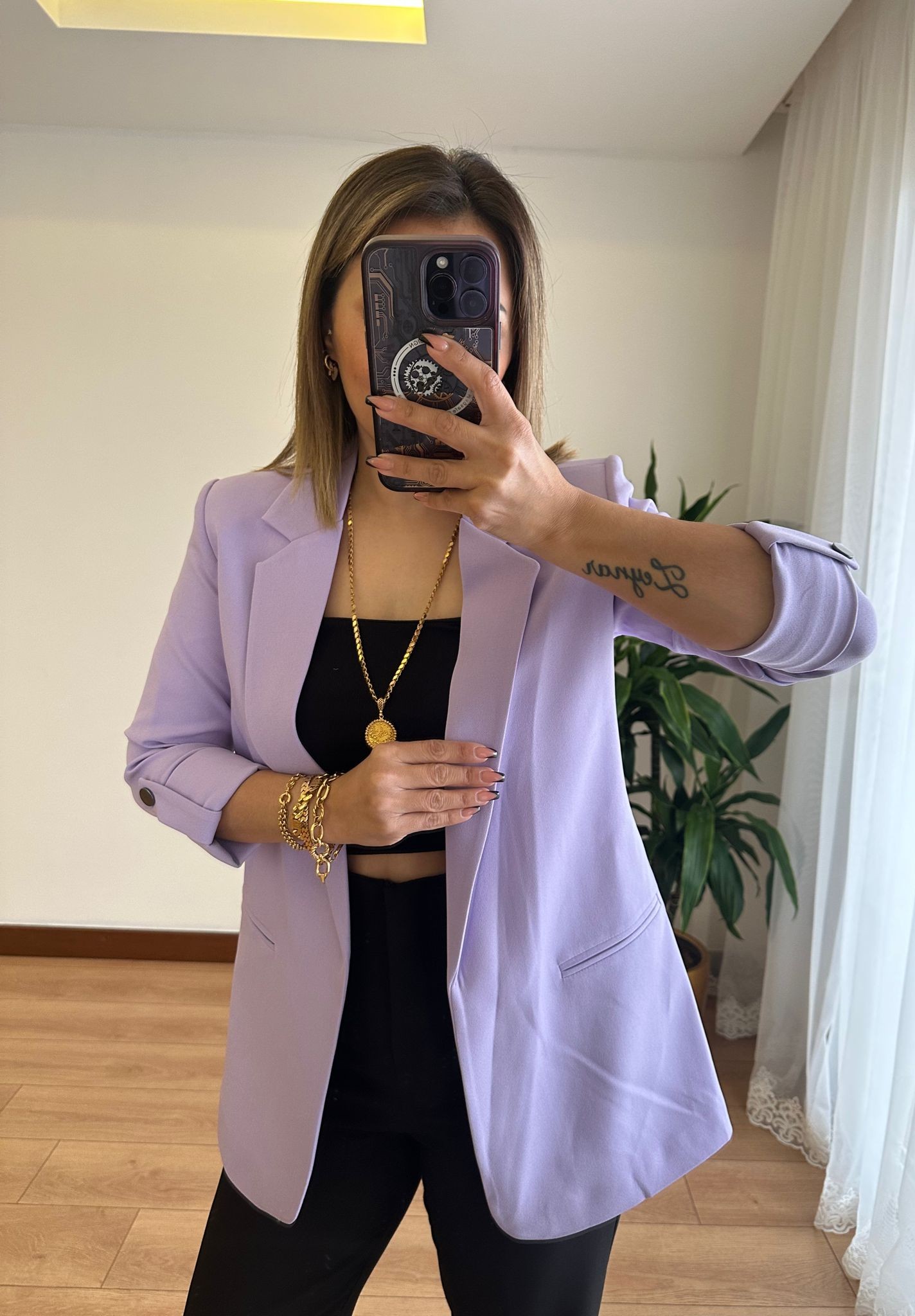 BLAZER CEKET KOLU KATLI CEKET • LİLA