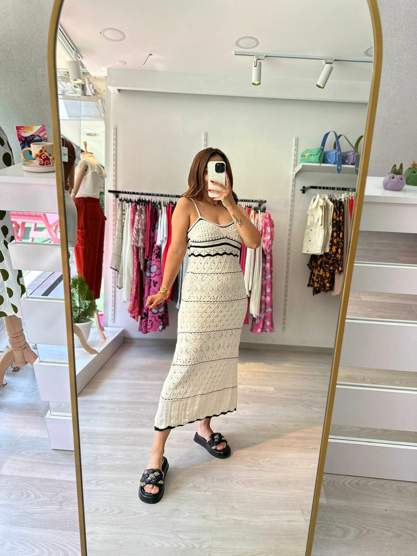 İp Askılı Triko Elbise