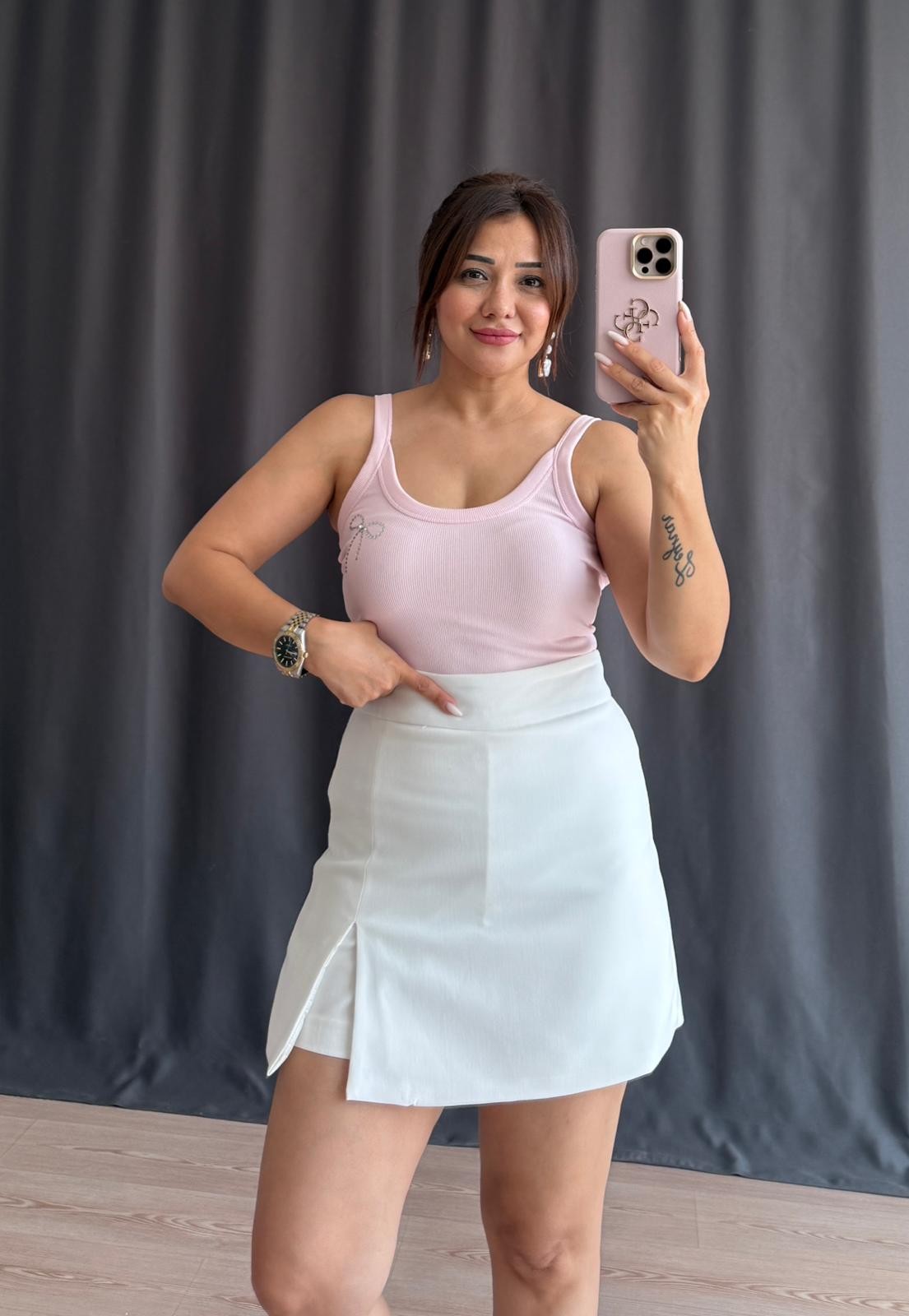 ottoman askılı atlet - PEMBE