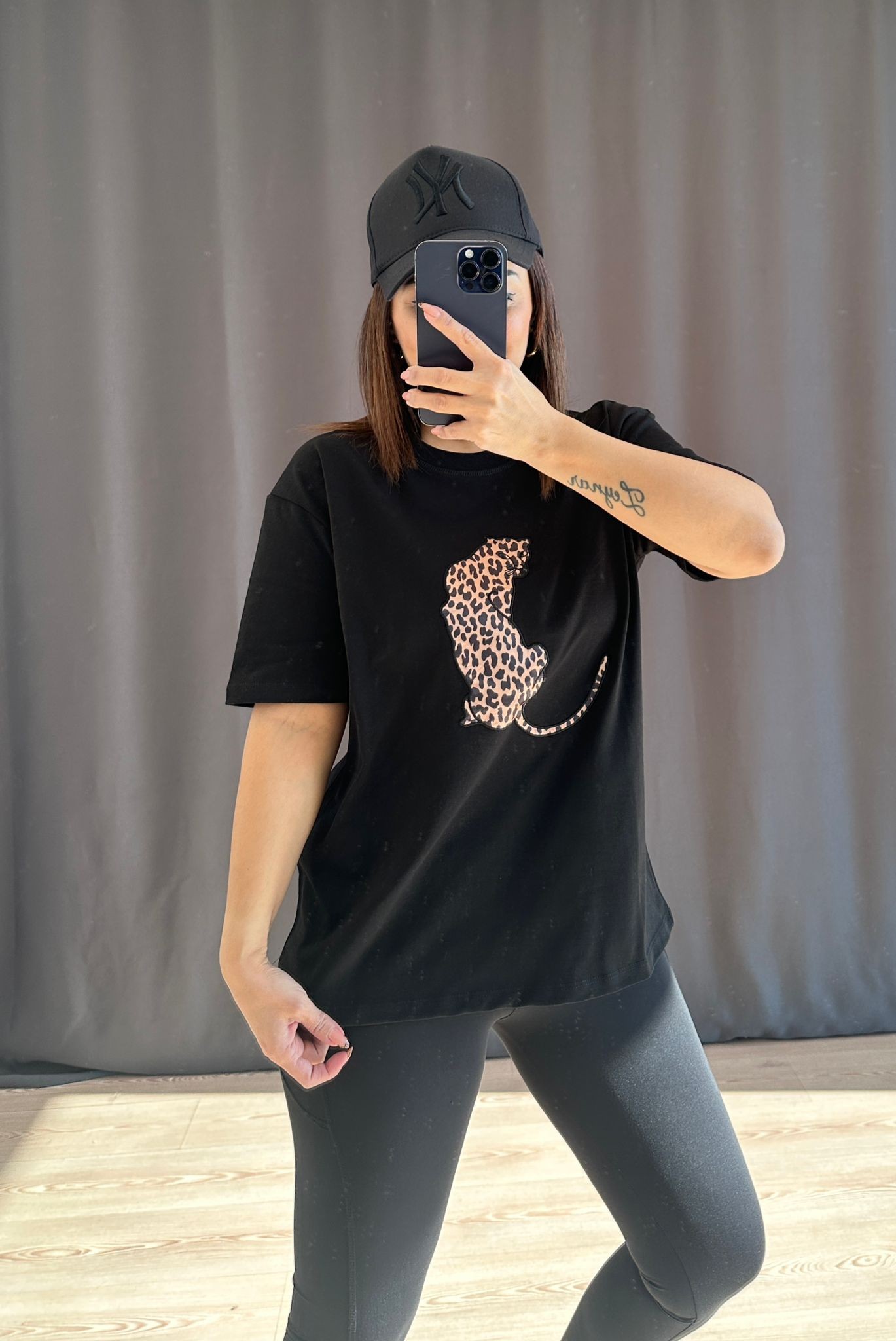 Leopar Basic T-Shirt - SİYAH