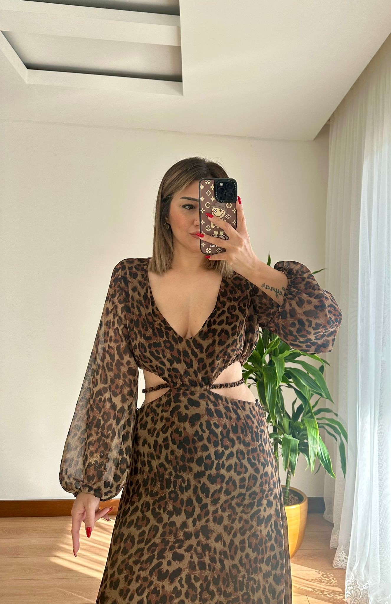 LEOPAR DESENLİ ELBİSE