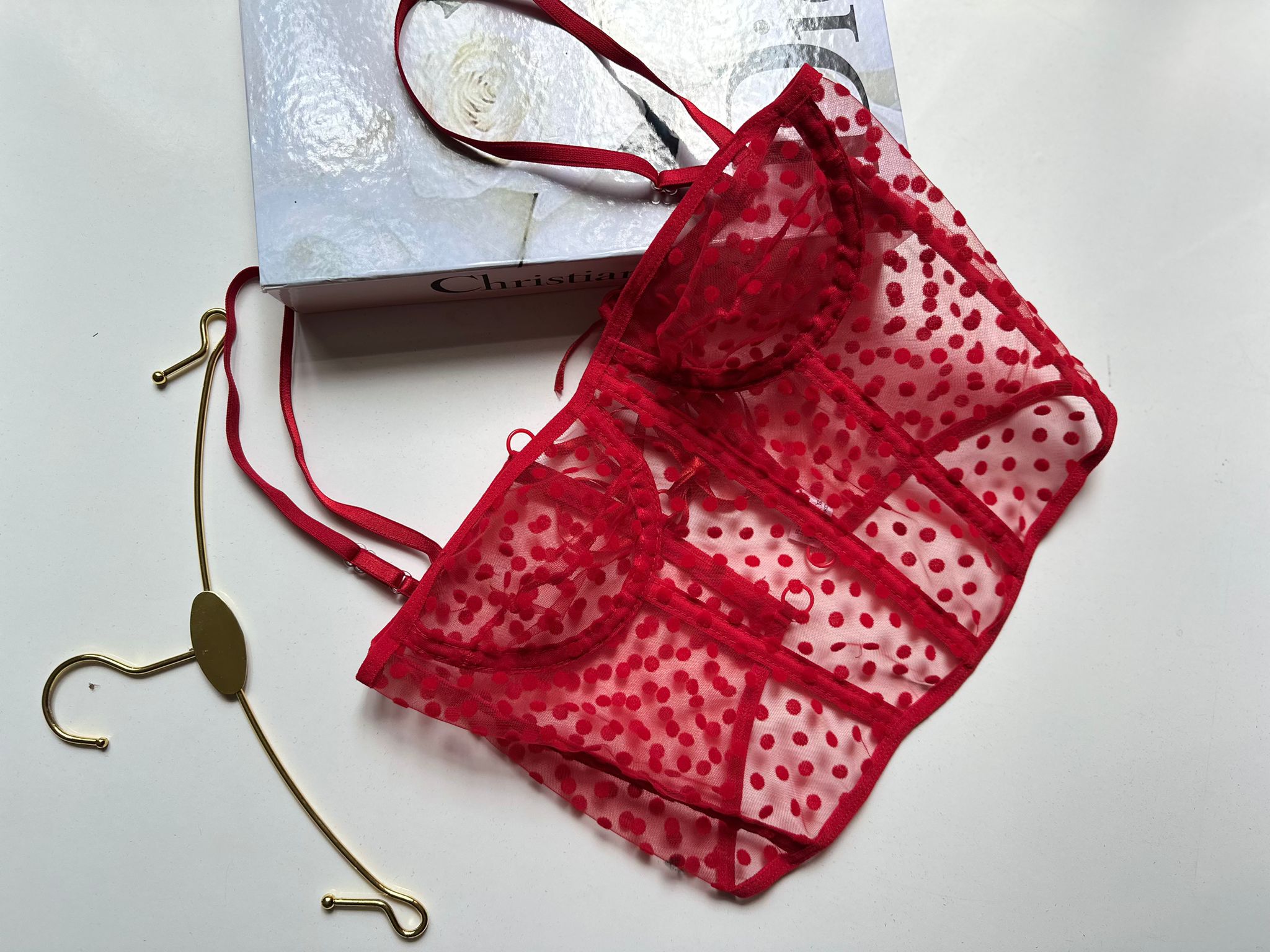 Kırmızı Puantiyeli Korse