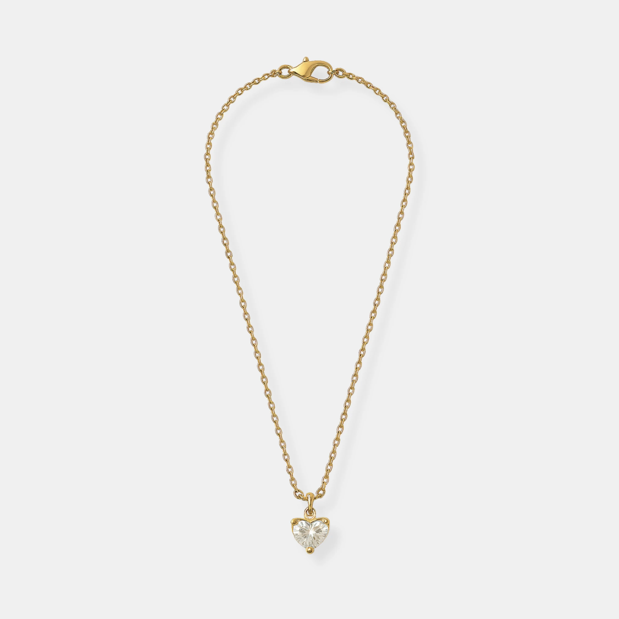 GÜMÜŞ KOLYE - 925 AYAR kristal kalp kolye