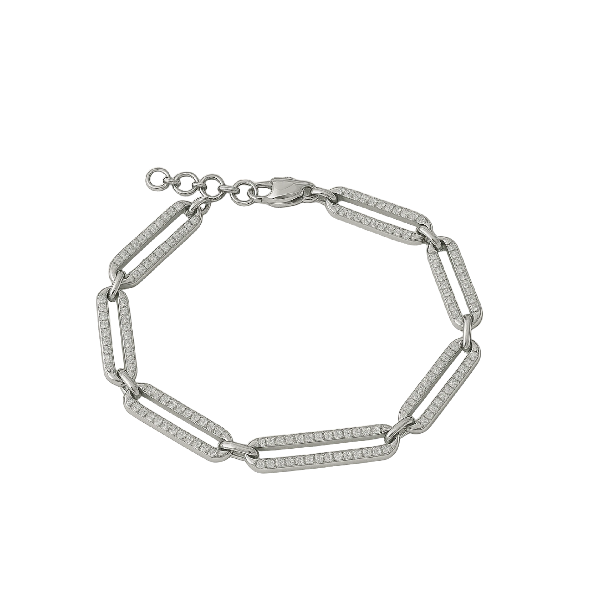 925 GÜMÜŞ  - Taşlı unisex ataç bileklik